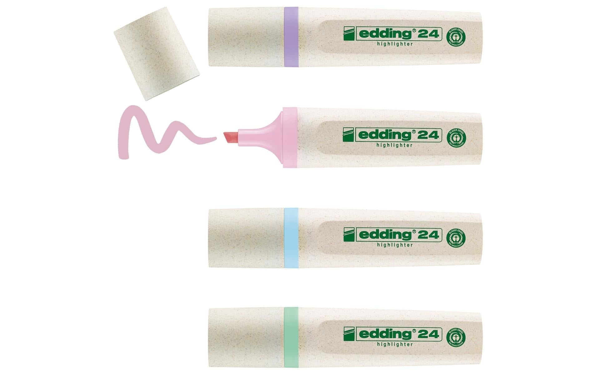 edding Textmarker 24 EcoLine Pastell 4 Stück assortiert