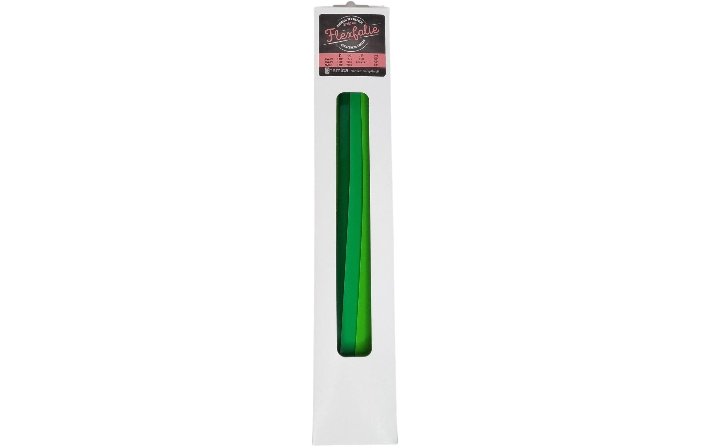 Chemica Aufbügelfolie Flex 30 x 50 cm, 3er Set, Grün
