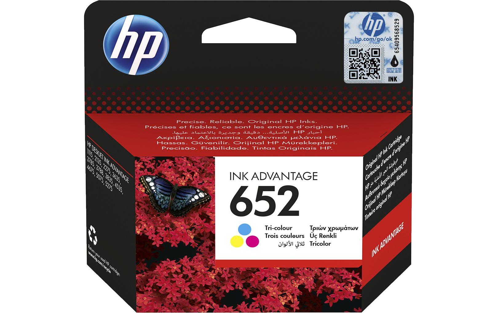 HP Tinte Nr. 652 (F6V24AE) Cyan/Magenta/Yellow