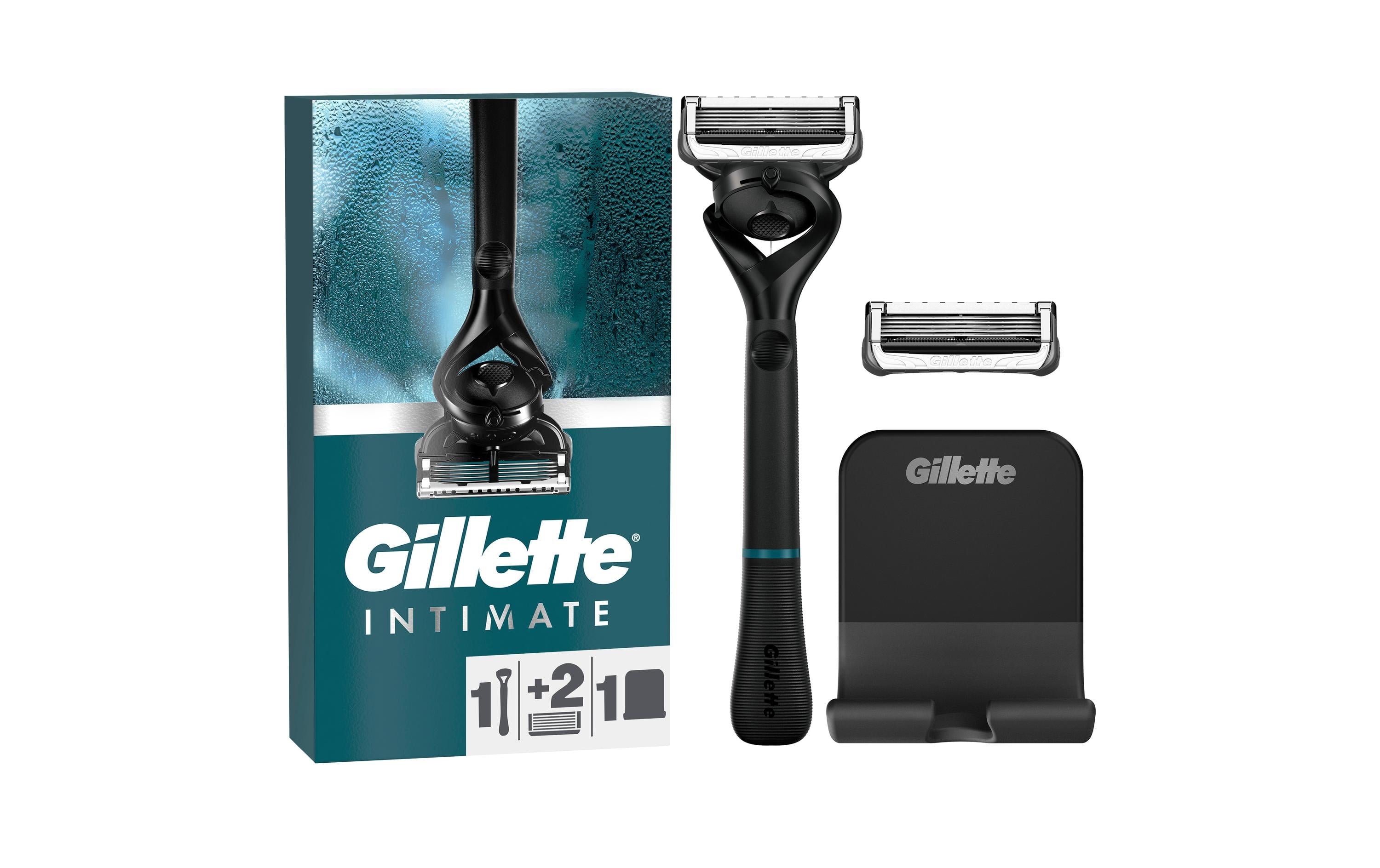 Gillette Rasierer Intimate + 2 Klingen mit Halterung