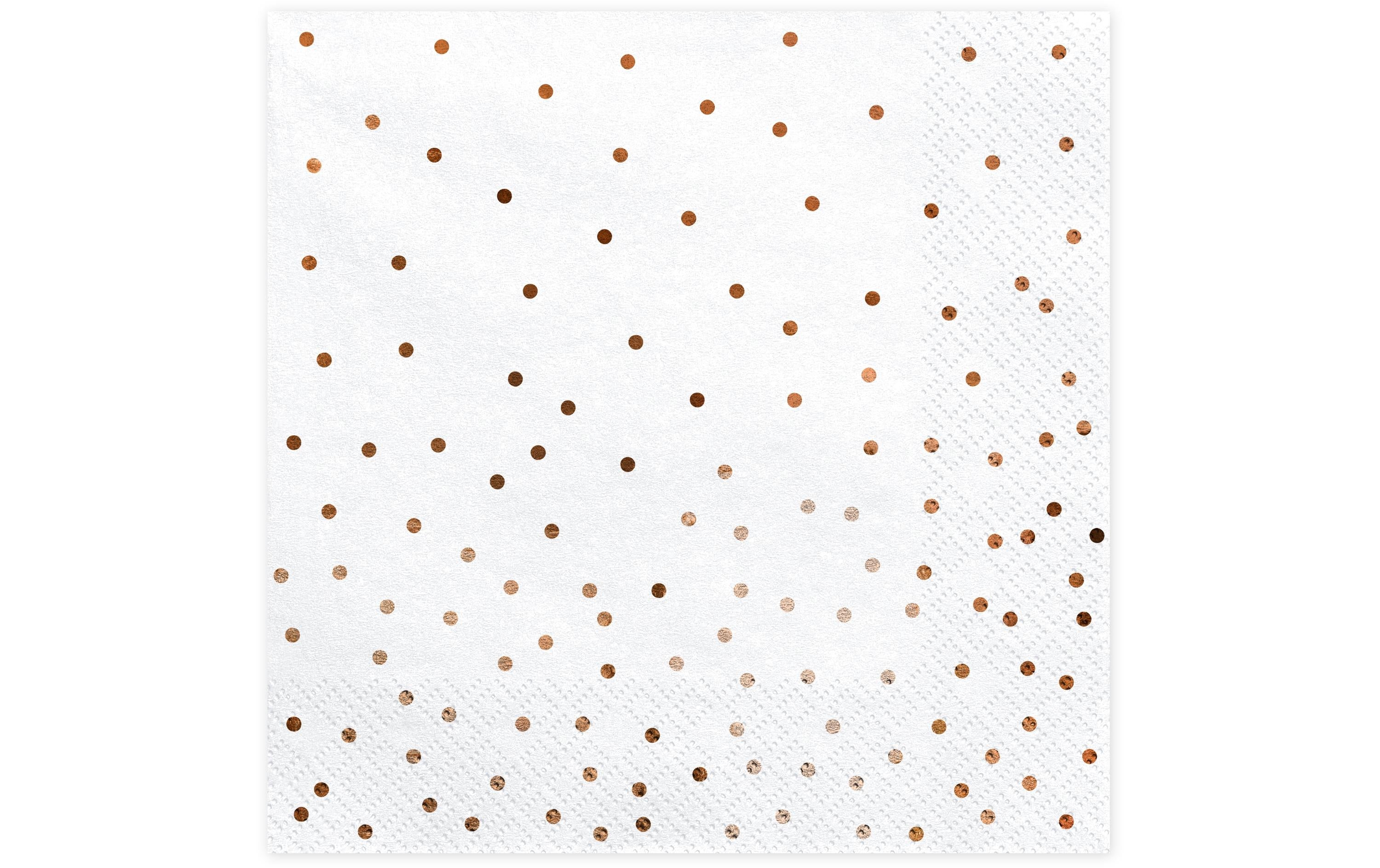 Partydeco Papierservietten Dots 33 cm x 33 cm, 20 Stück, Weiss