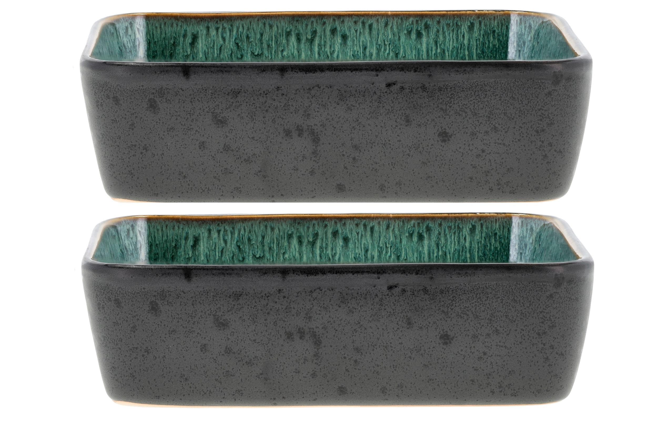 Bitz Schale Gastro 19 cm x 14 cm, 2 Stück, Grün/Schwarz