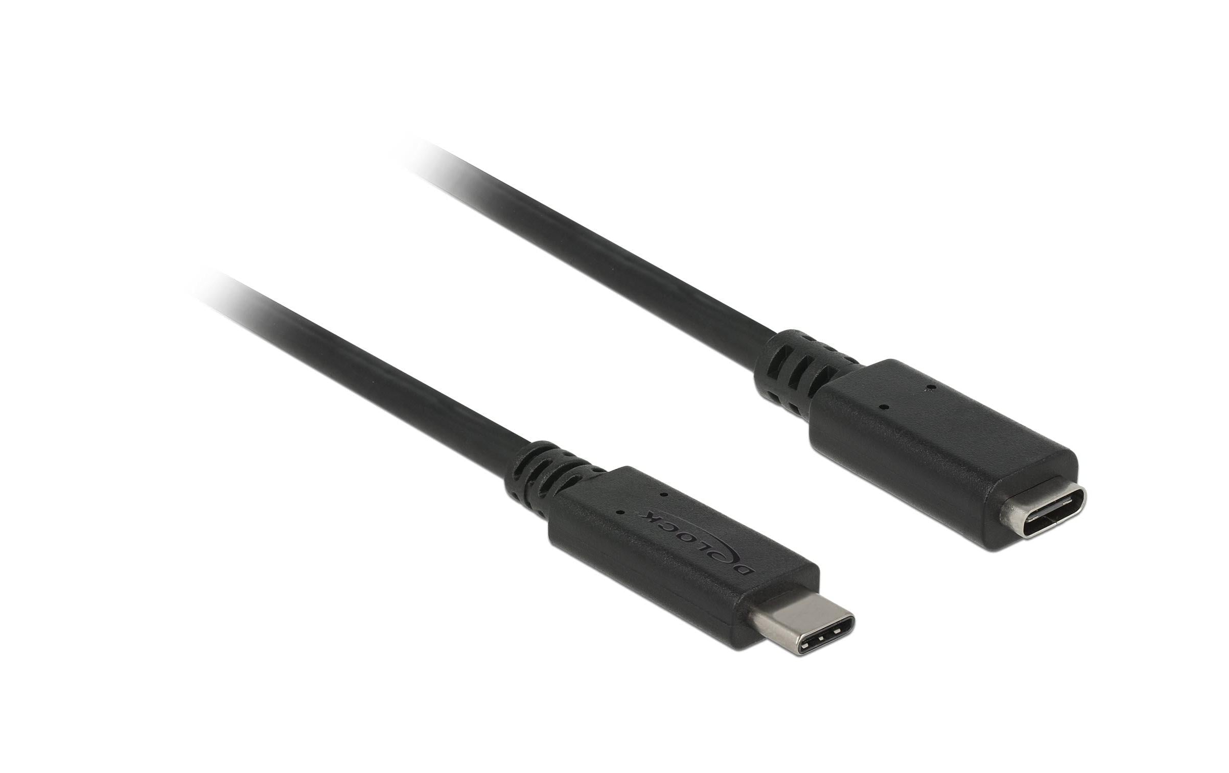 Delock USB 3.1-Verlängerungskabel 10Gbps PD 60W USB C - USB C 1 m