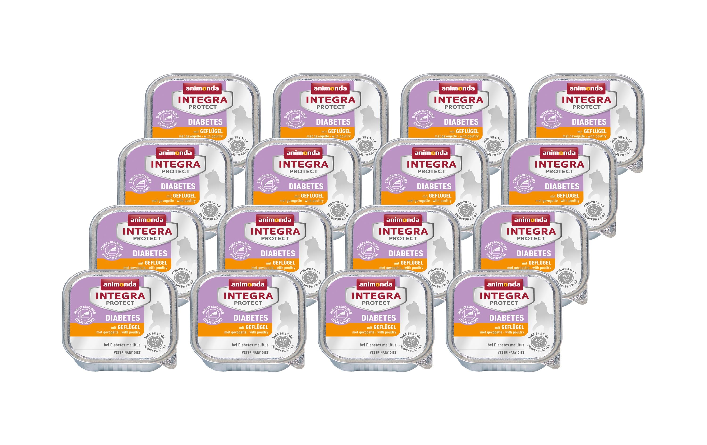Animonda Integra Protect Nassfutter Diabetes Geflügel, 16 x 100 g