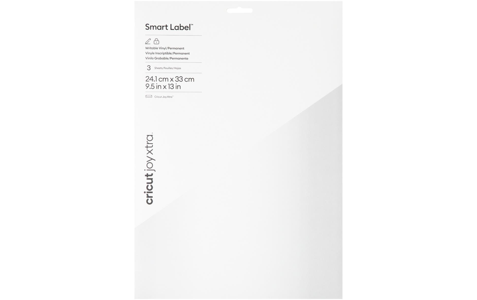 Cricut Vinylfolie Joy Xtra Smart perm. 24 x 33 cm, 3 Stück, Weiss