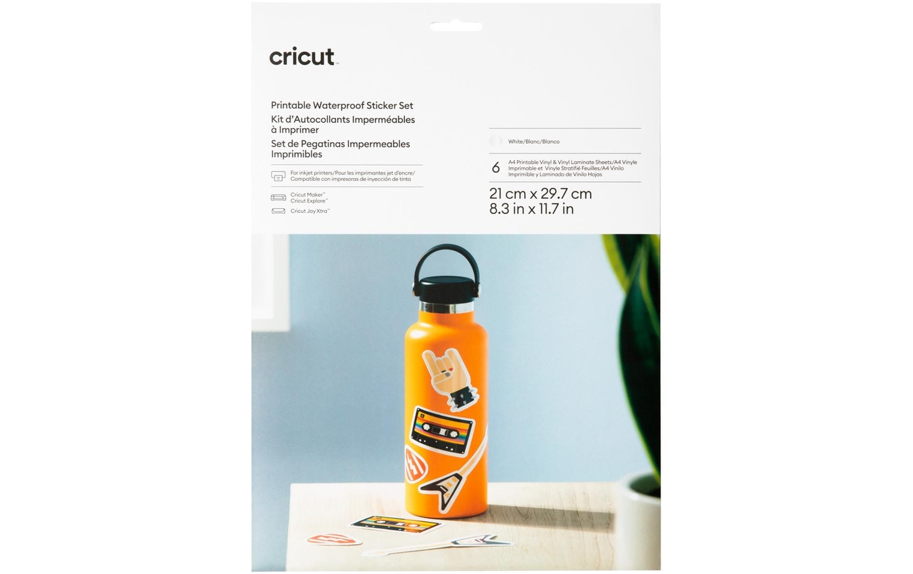 Cricut Stickerpapier Joy Xtra A4, 6 Bogen, Weiss