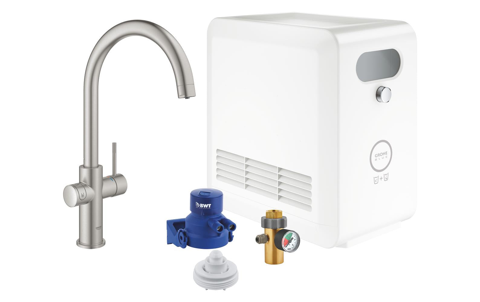 GROHE Küchenarmatur Blue Professional C-Auslauf Set Supersteel