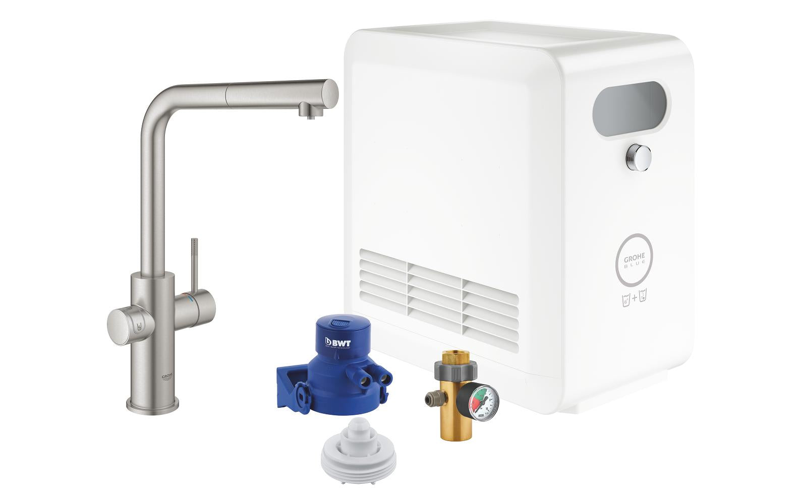 GROHE Küchenarmatur Blue Professional L-Auslauf Set Supersteel