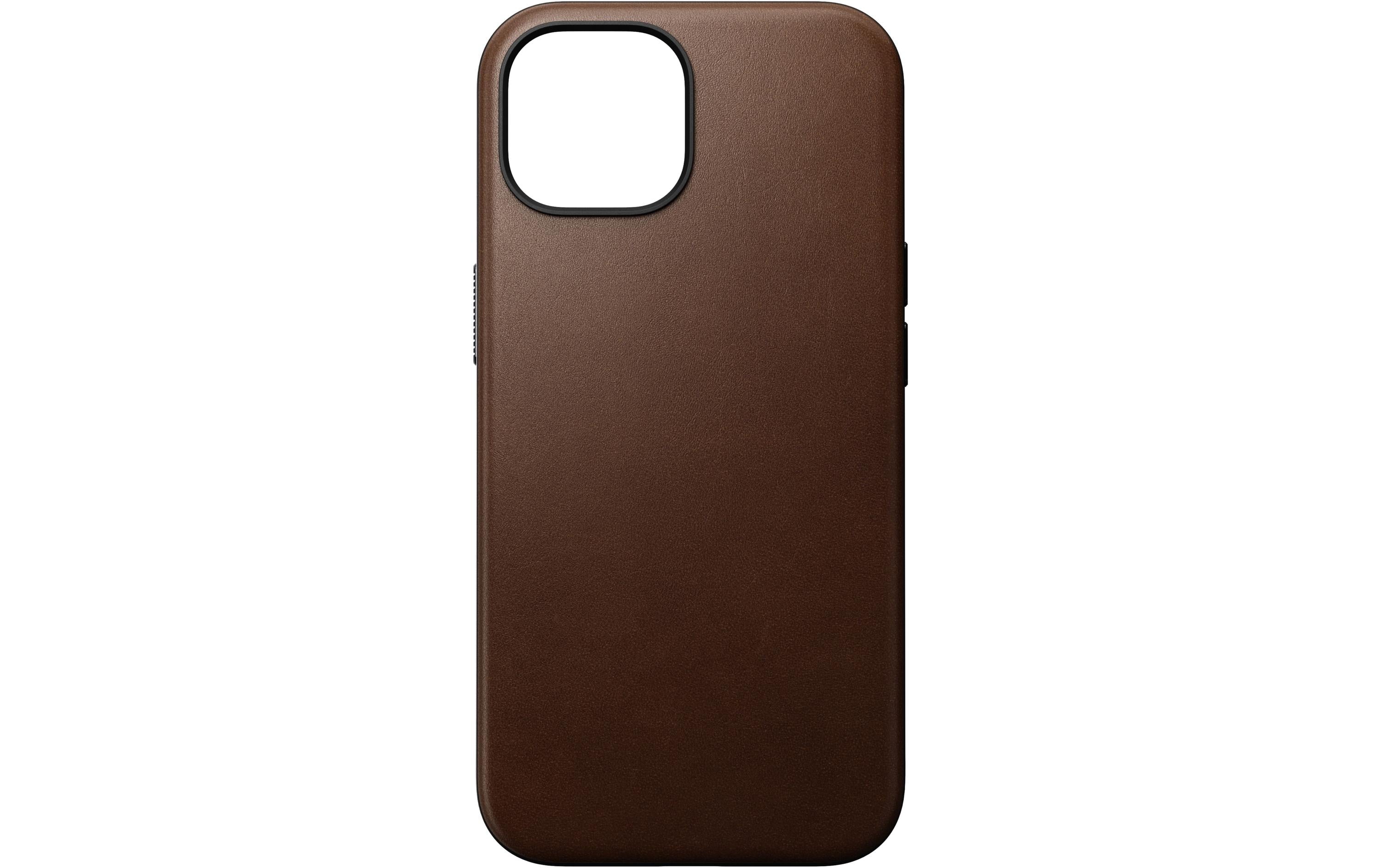Nomad Back Cover Modern Leather iPhone 15 Braun