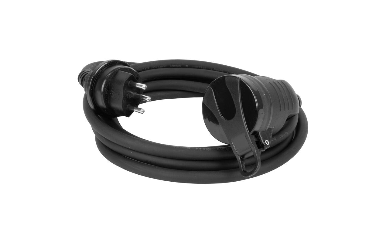 STEFFEN Verlängerungskabel GdV 3 x 1.5 mm2 T13-T13, 3 m, Schwarz