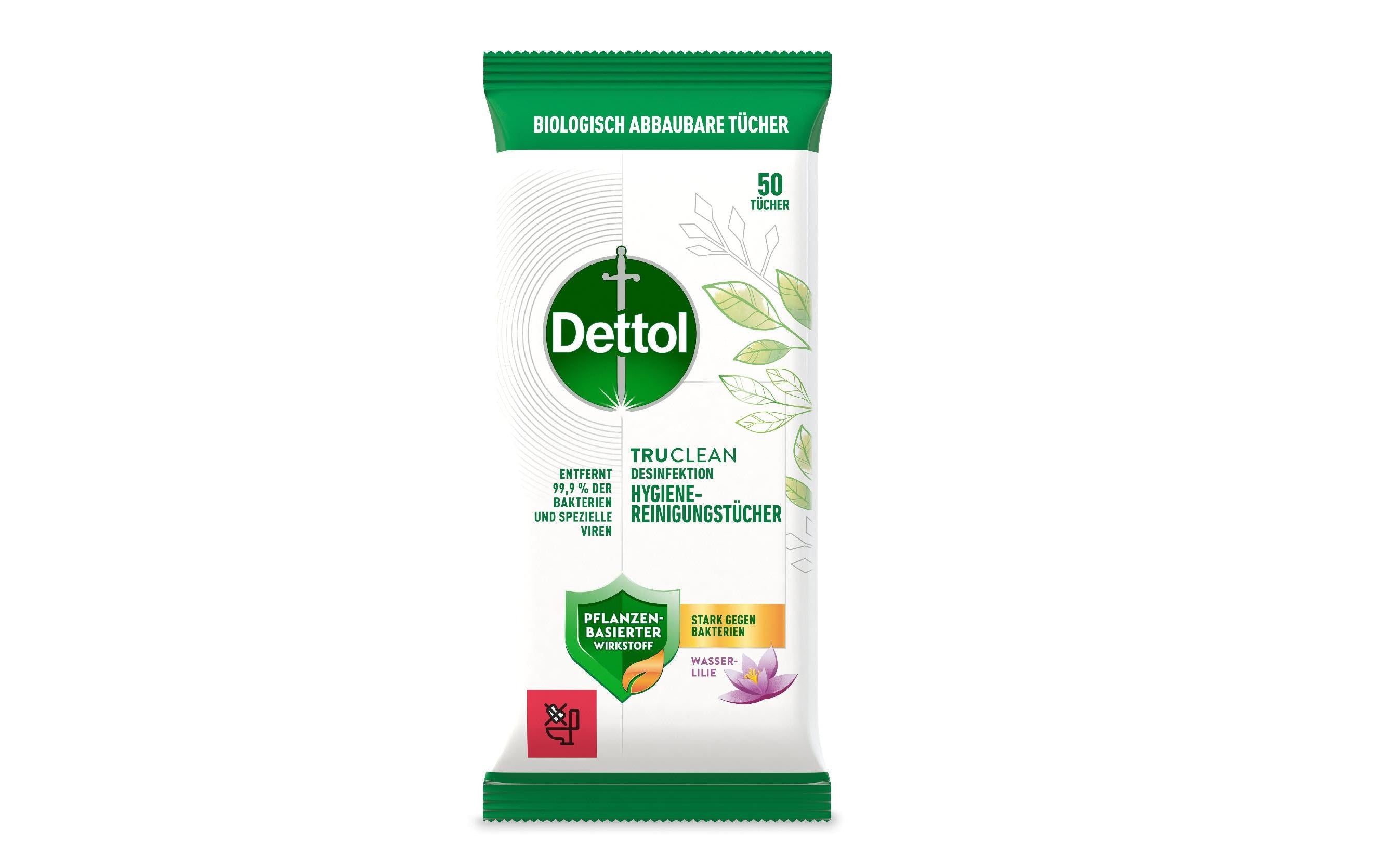 Dettol Allzweckreiniger Desinfektionstücher Wasserlilie 50 Stück