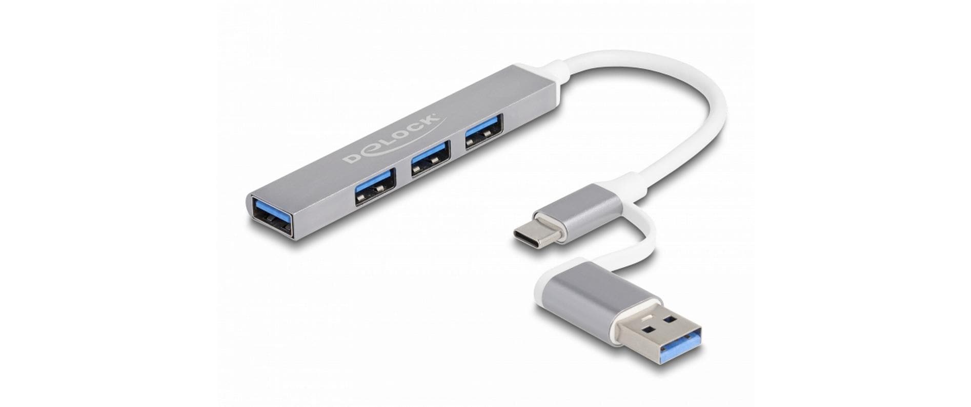 Delock USB-Hub USB – C / USB – A zu 3x USB 2.0  + 1x USB 5 Gbps