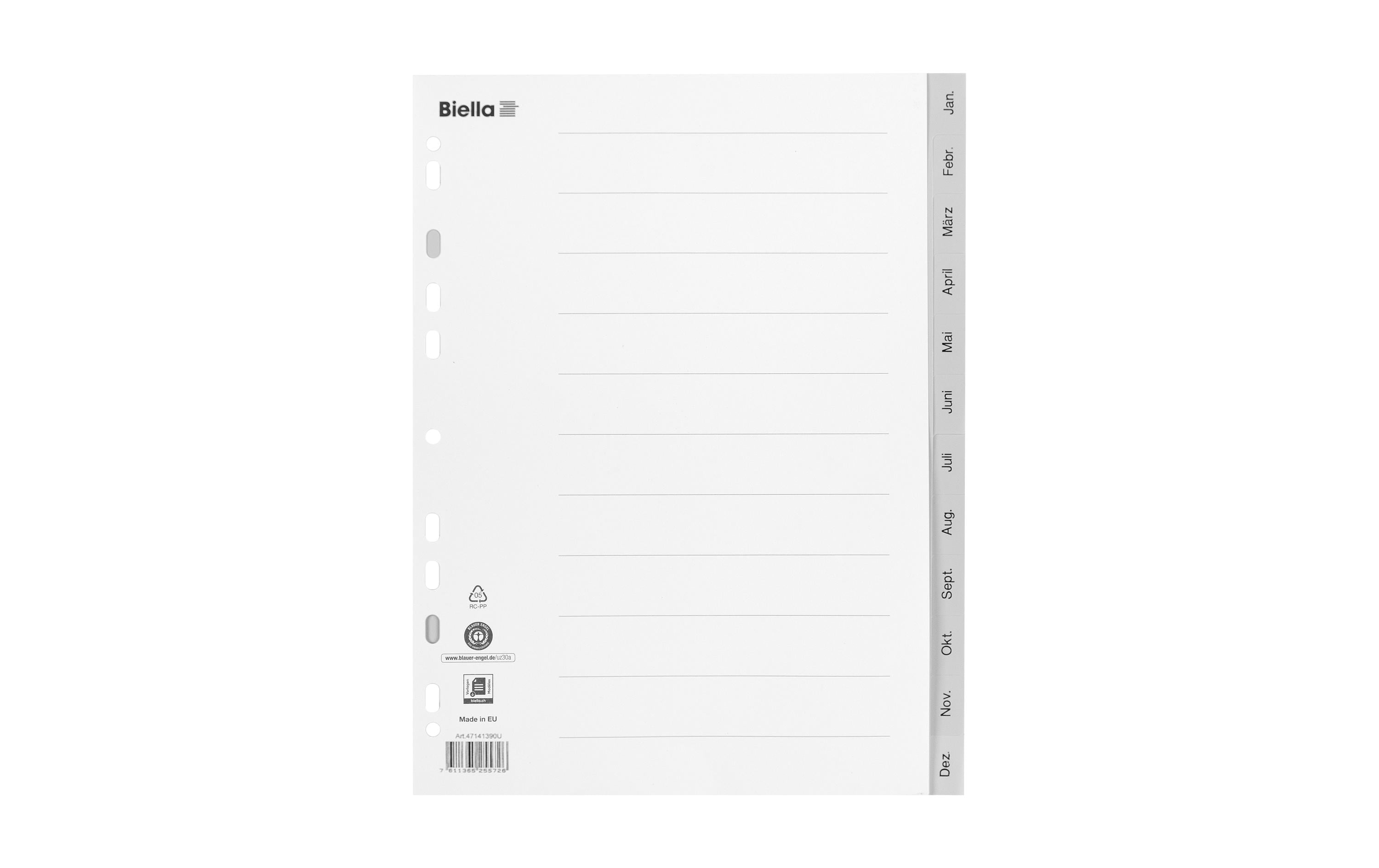 Biella Register A4 Januar-Dezember