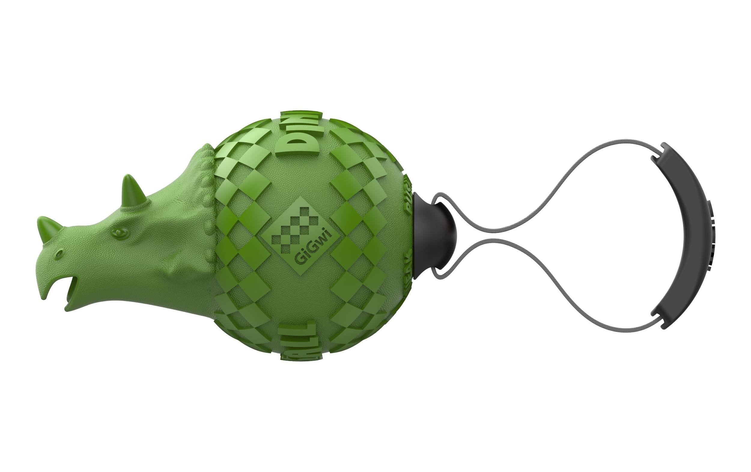 GiGwi Hunde-Spielzeug Push to mute, Dinoball, Triceratops, Grün