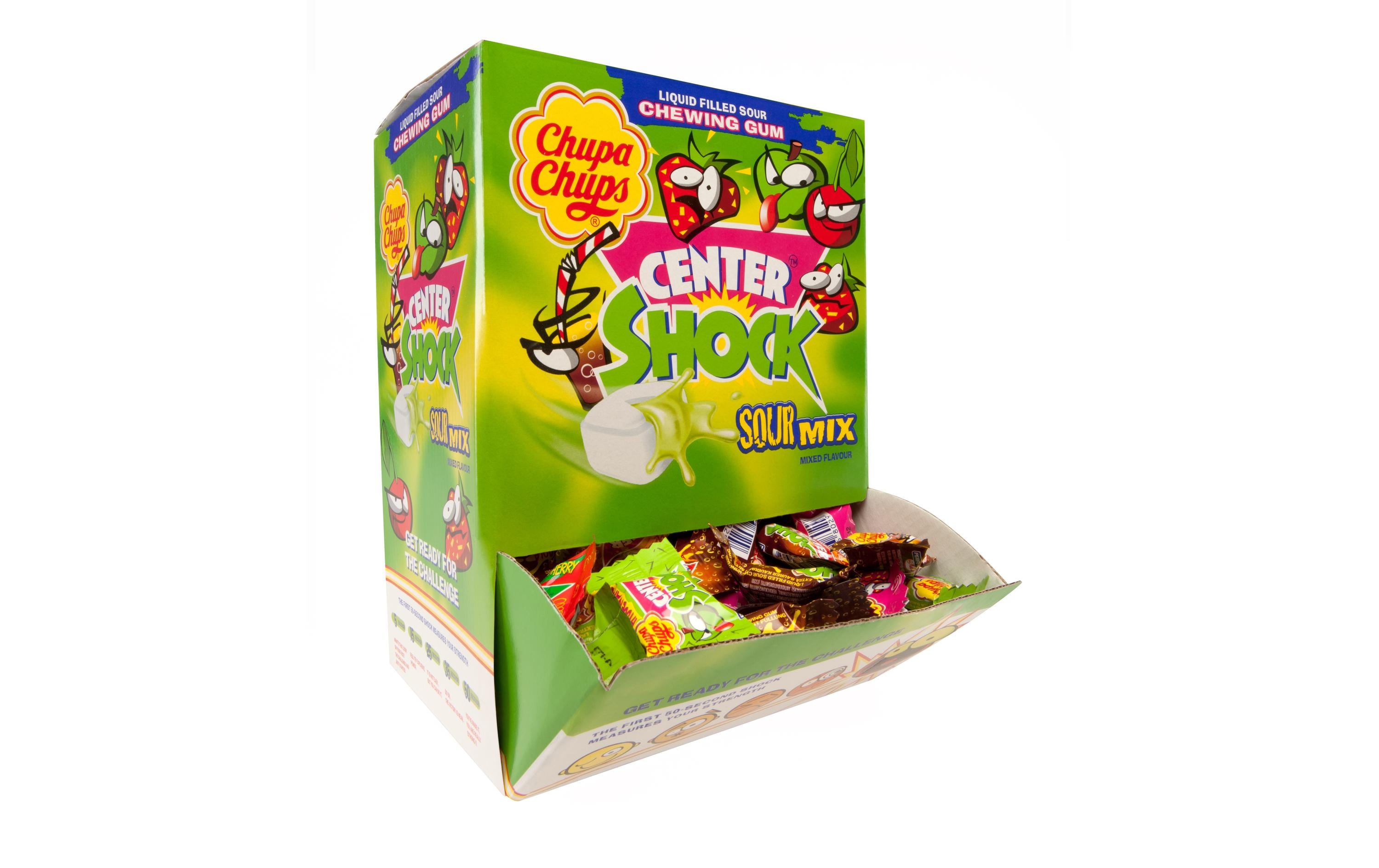 Chupa Chups Kaugummi Gum Center Shock Sour 800 g