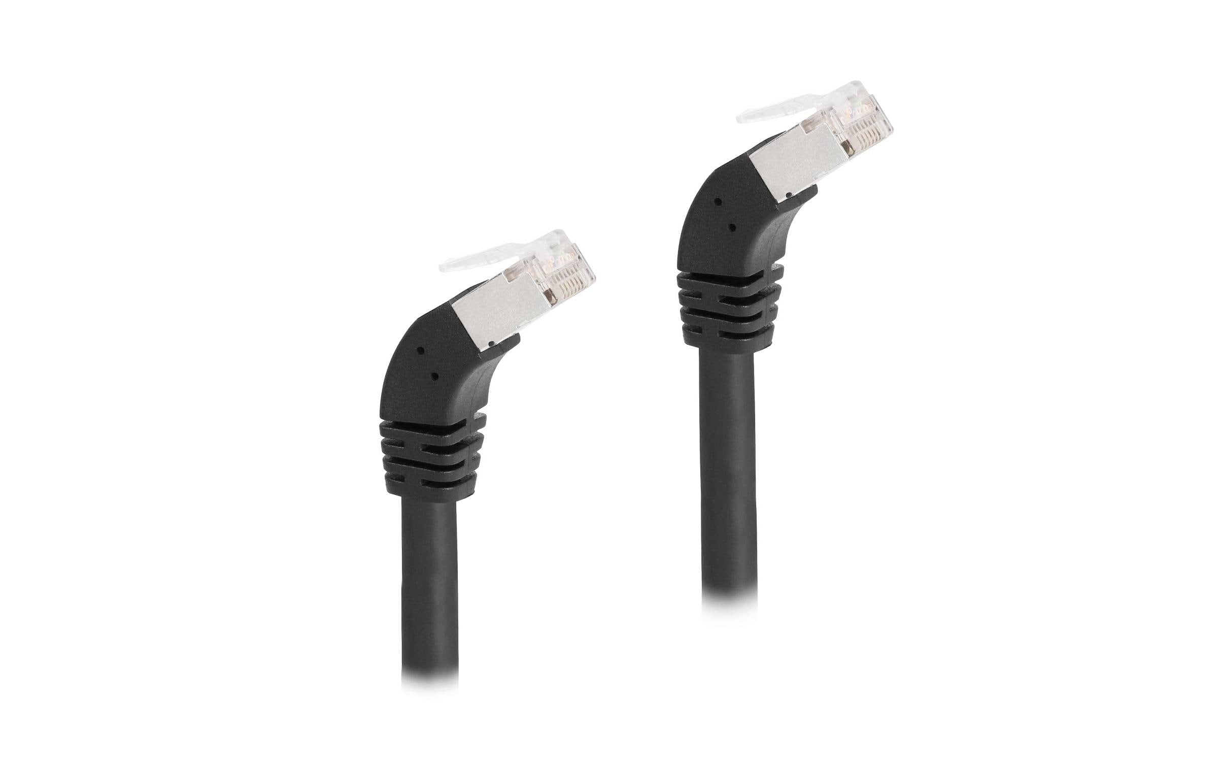 Delock Patchkabel 45° unten gewinkelt Cat 6A, S/FTP, 0.5 m, Schwarz