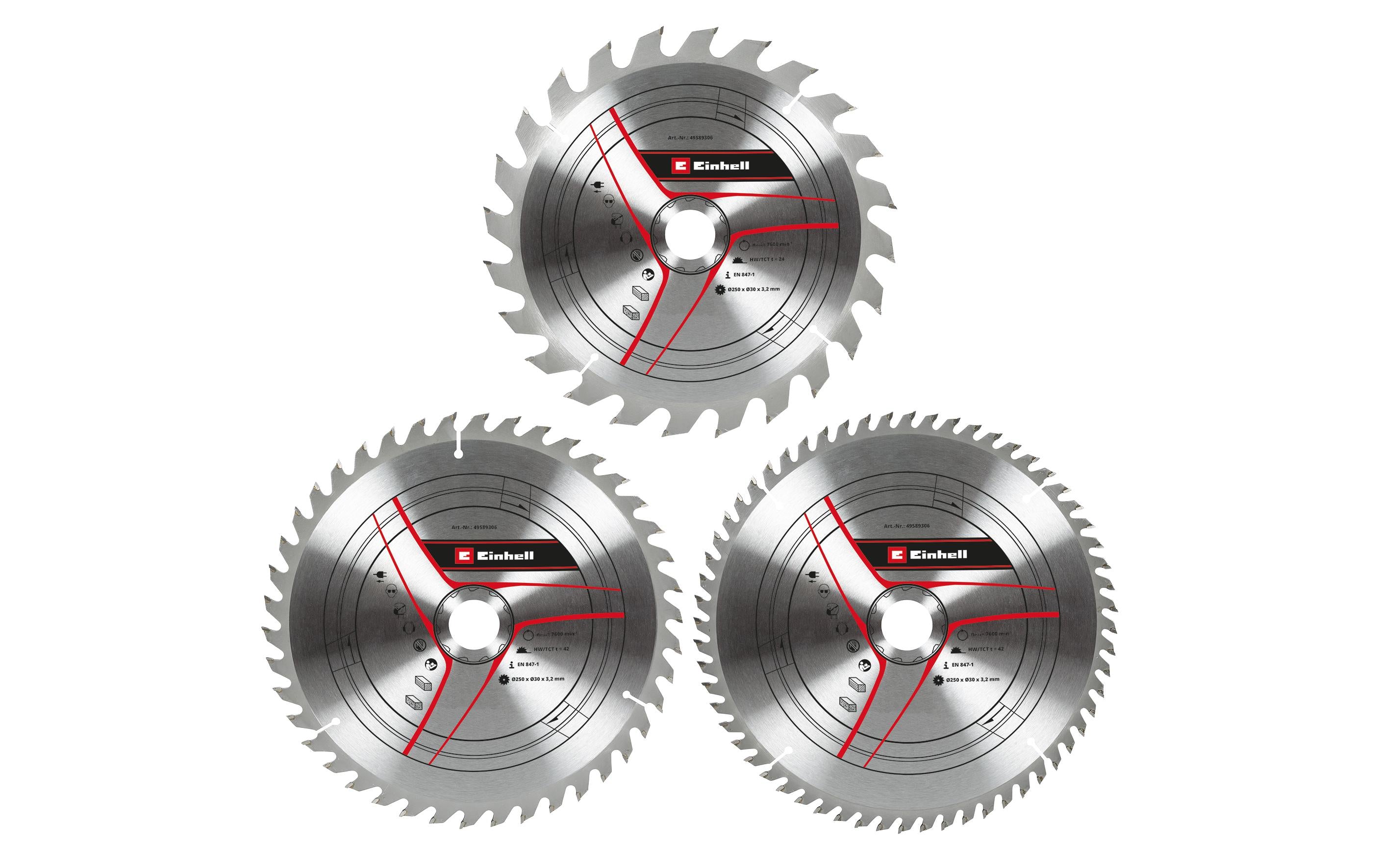 Einhell Kreissägeblatt-Set Ø 250 x 30 mm, 3 Stück