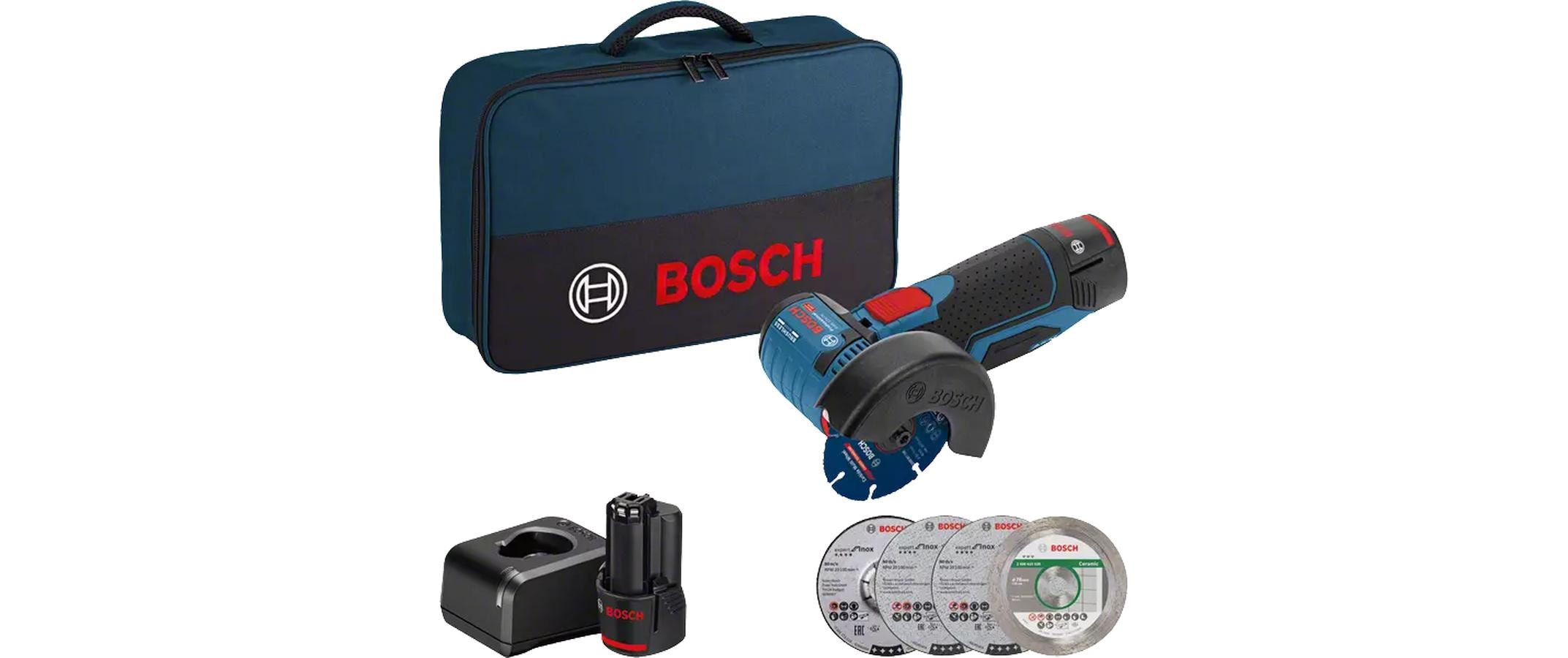 Bosch Professional Winkelschleifer GWS 12 V-76 Set