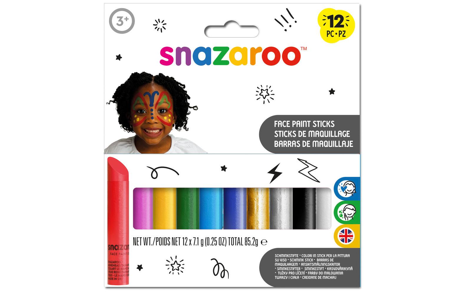 Snazaroo Zubehör Schminkstifte farbig, 12 Stück