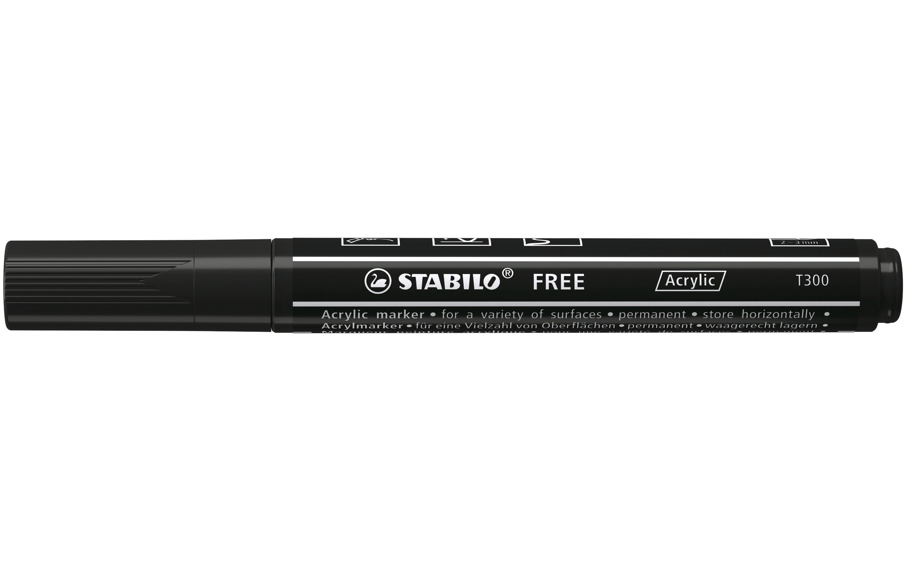 STABILO Acrylmarker Free Acrylic T300 Schwarz