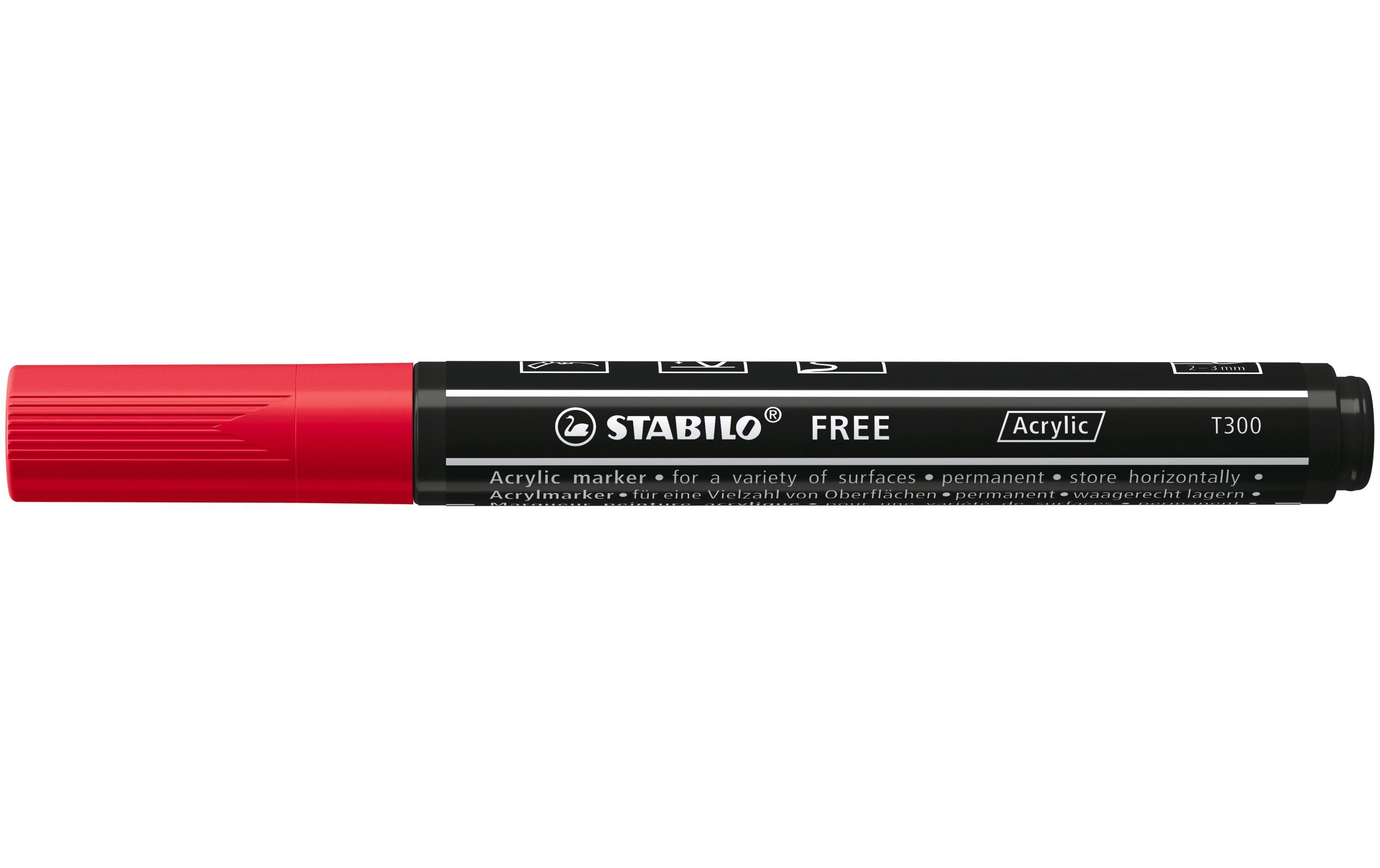 STABILO Acrylmarker Free Acrylic T300 Karmin