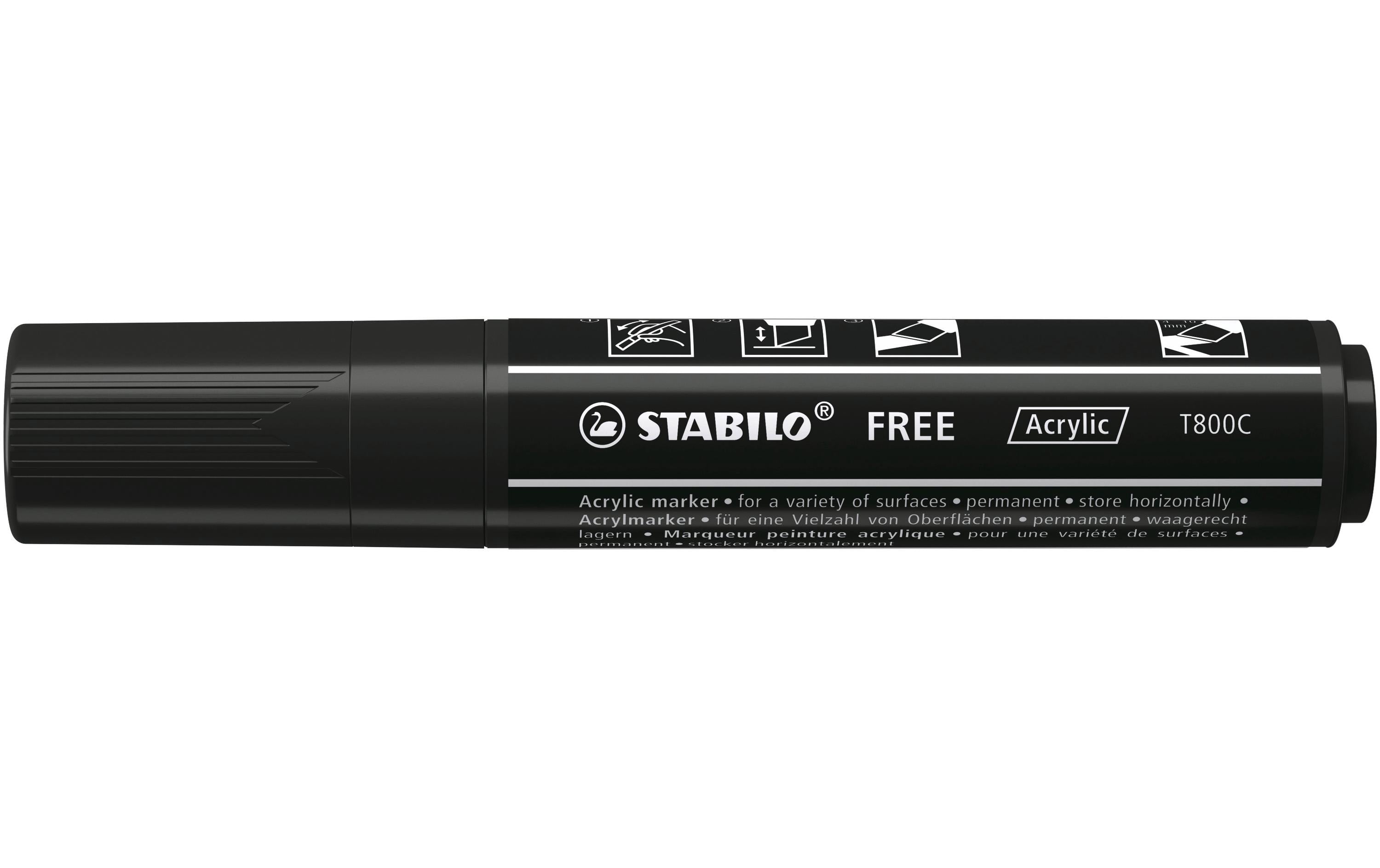 STABILO Acrylmarker Free Acrylic T800C Schwarz