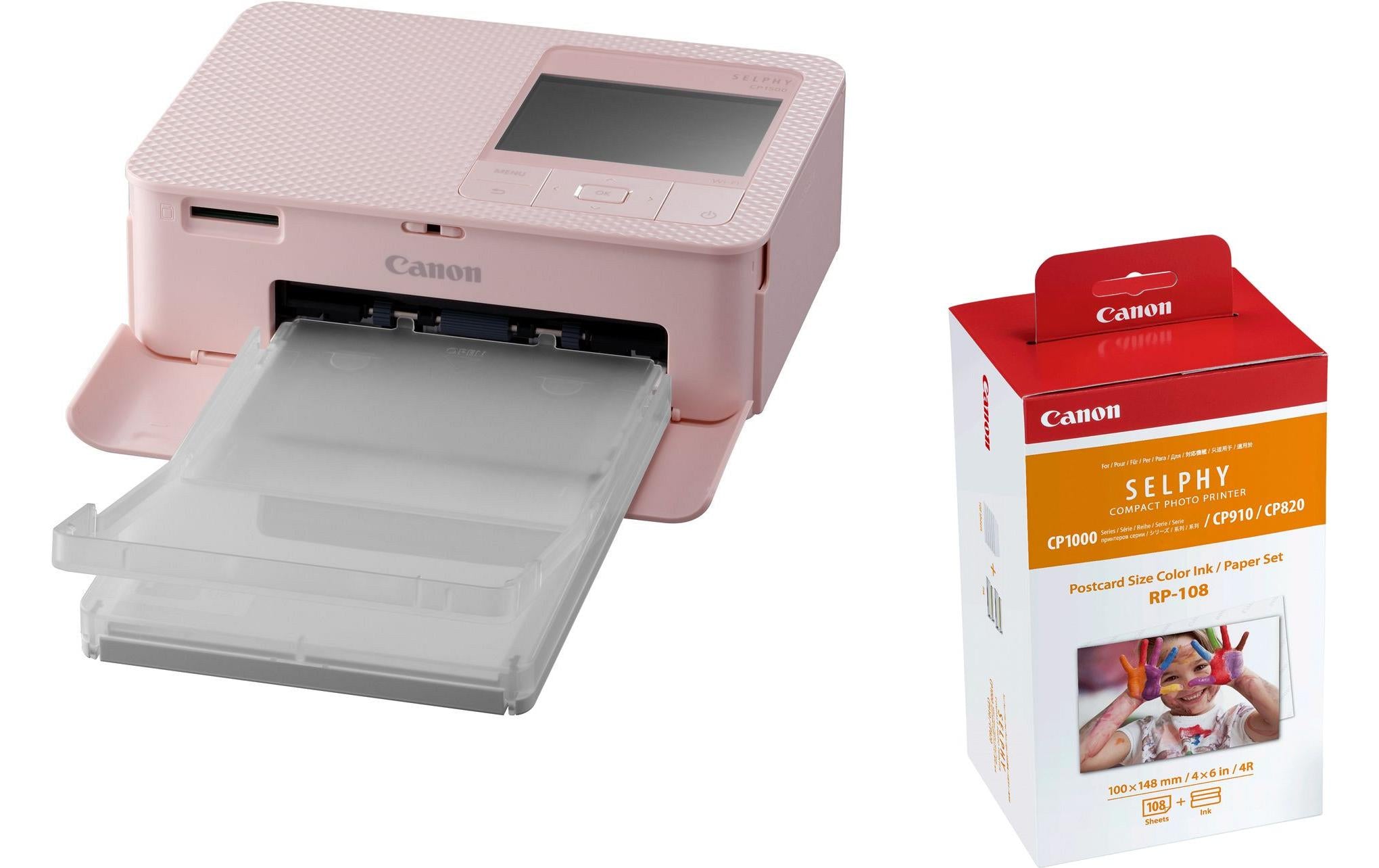 Canon Fotodrucker Selphy CP1500 Rosa inkl. Papier und Tinte