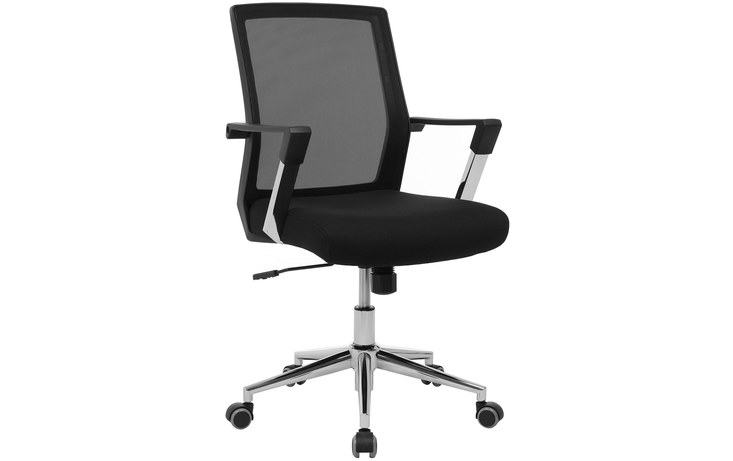 Songmics Bürostuhl mit Netzrücken und Armlehnen, Schwarz