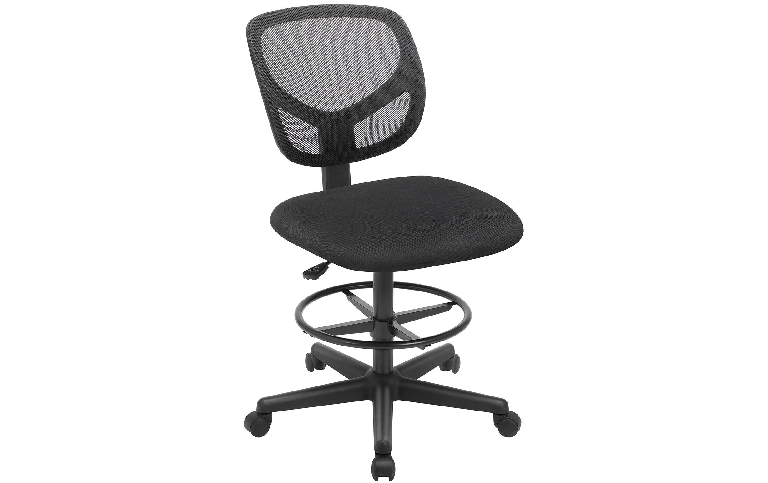 Songmics Bürostuhl mit Fusskreuz, Schwarz