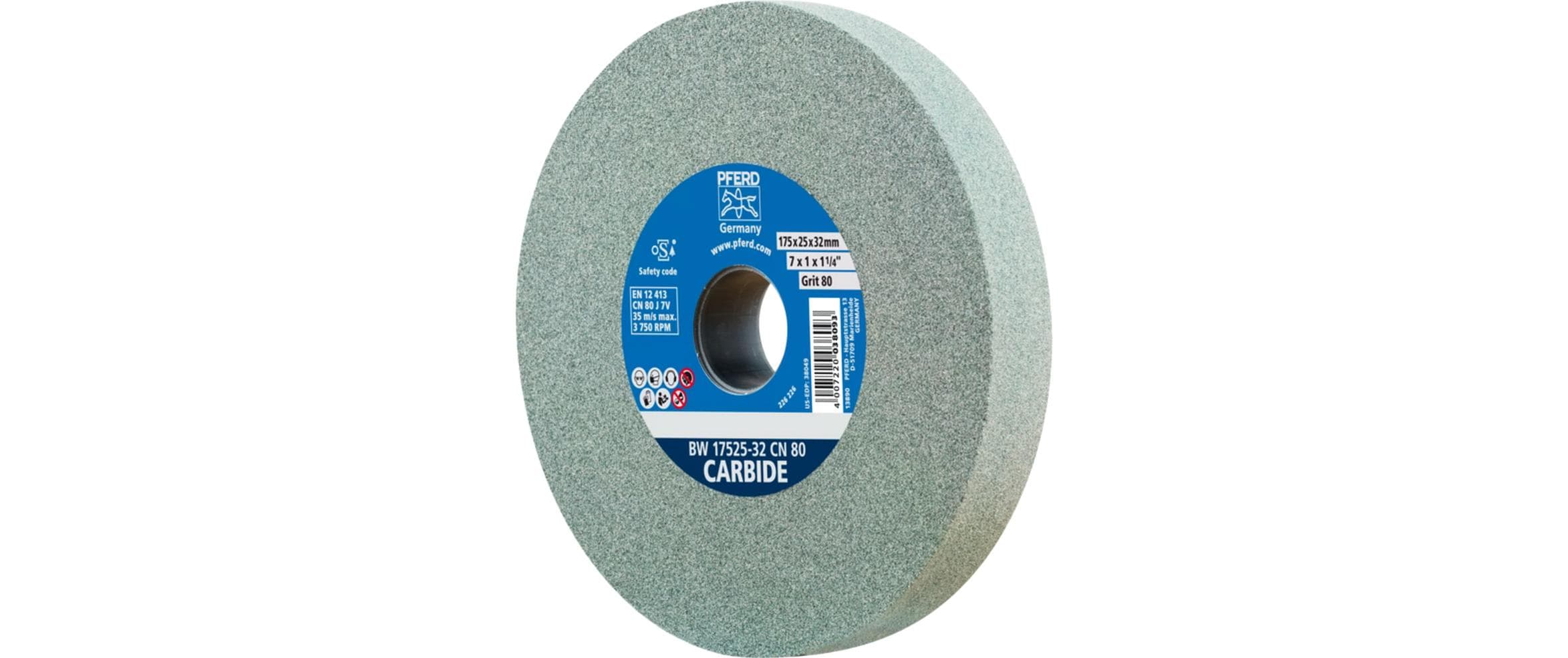 Pferd Schleifbockscheiben Ø 175 x 25 mm Bohrung-Ø 32 mm SiC80