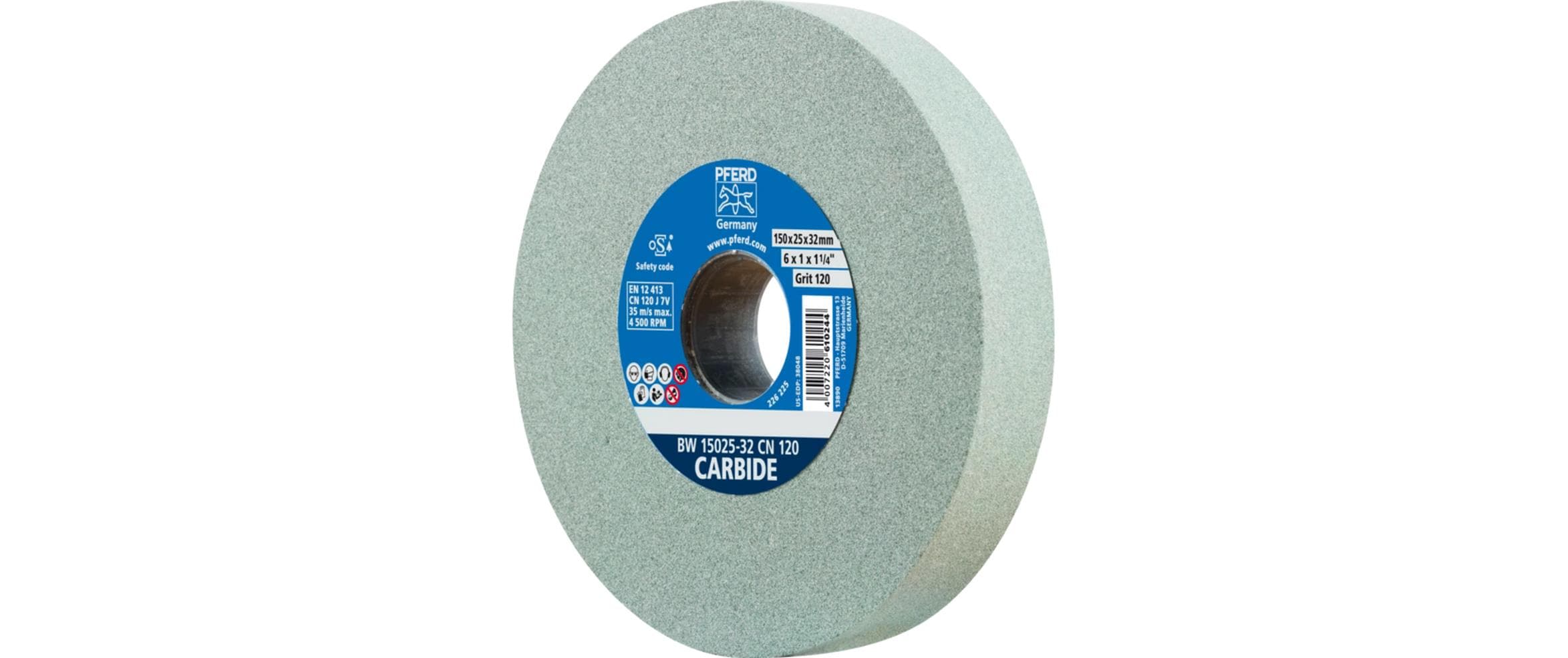 Pferd Schleifbockscheiben Ø 150 x 25 mm Bohrung-Ø 32 mm SiC120