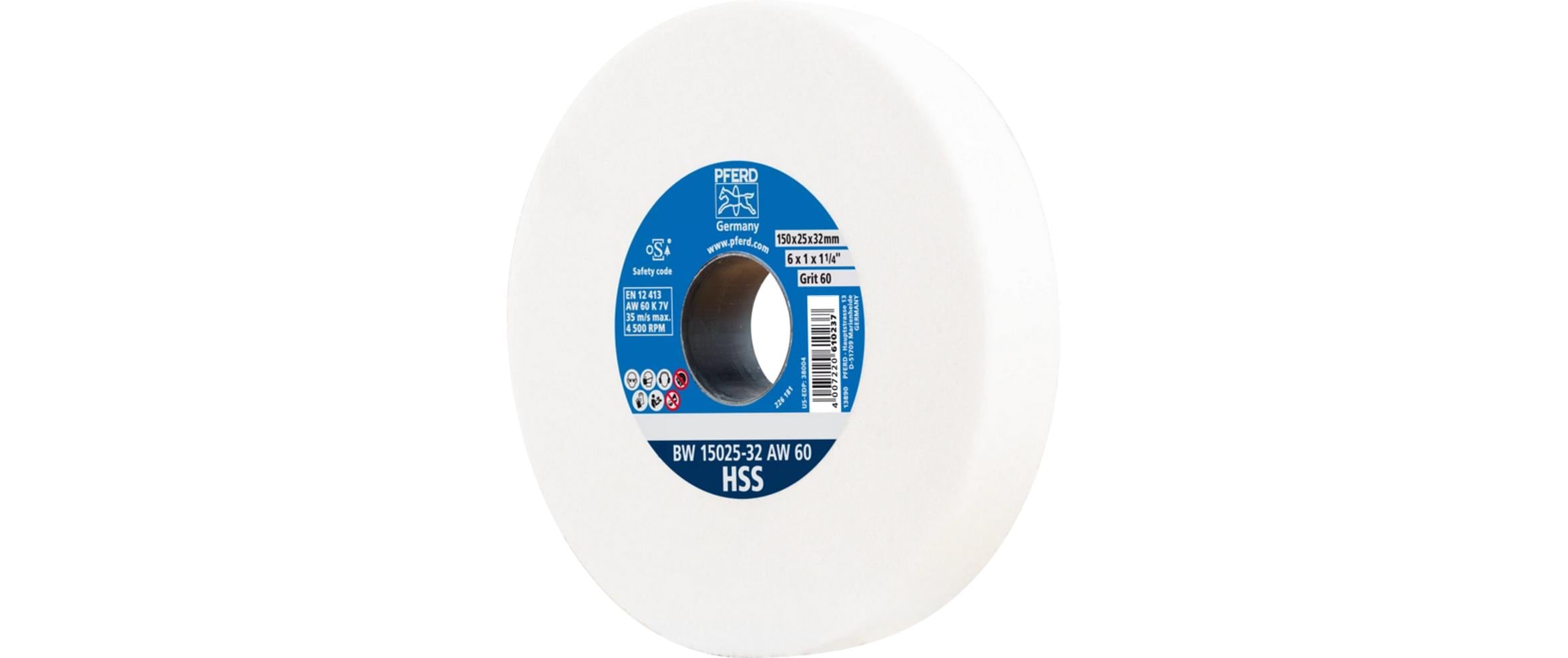 Pferd Schleifbockscheiben HSS Ø 150 x 25 mm Bohrung-Ø 32 mm A60