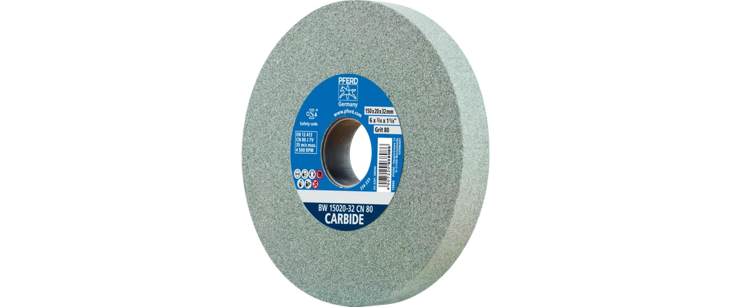 Pferd Schleifbockscheiben Ø 150 x 20 mm Bohrung-Ø 32 mm SiC80