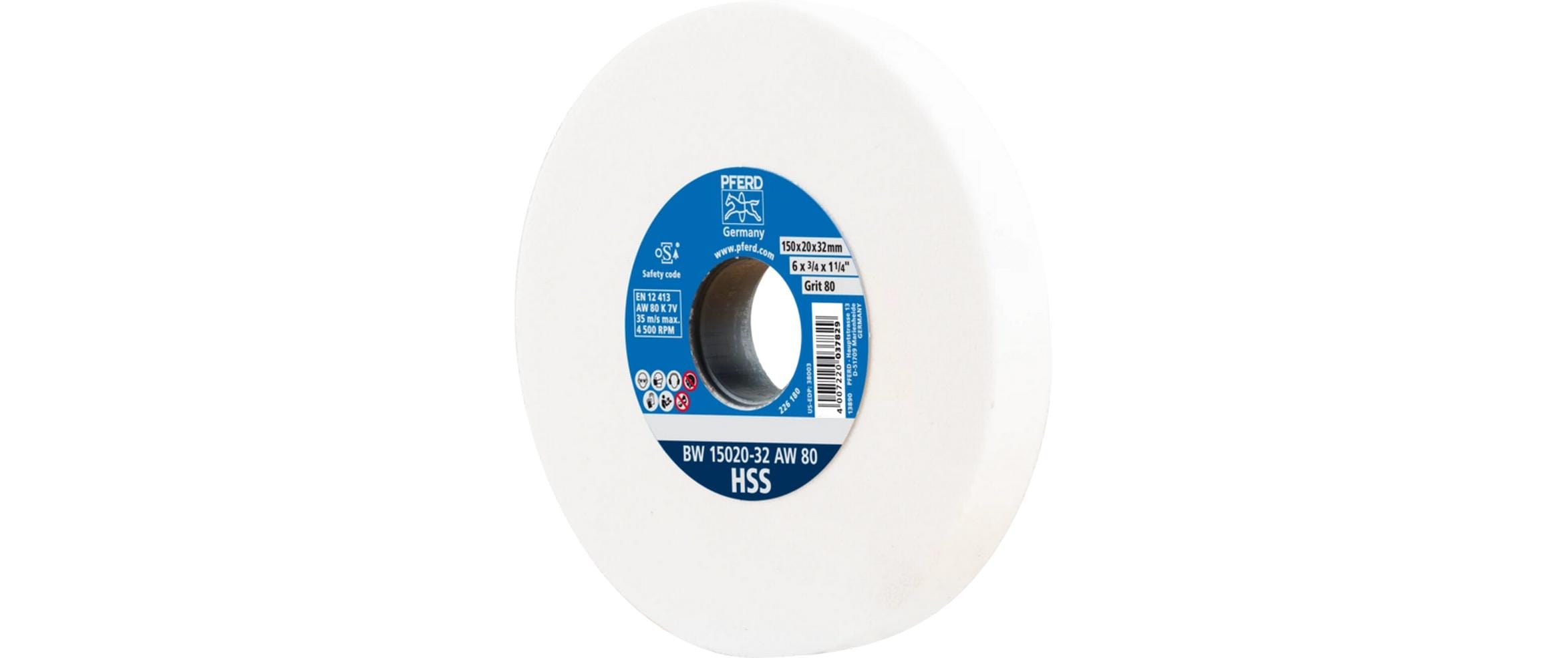Pferd Schleifbockscheiben HSS Ø 150 x 20 mm Bohrung-Ø 32 mm A80