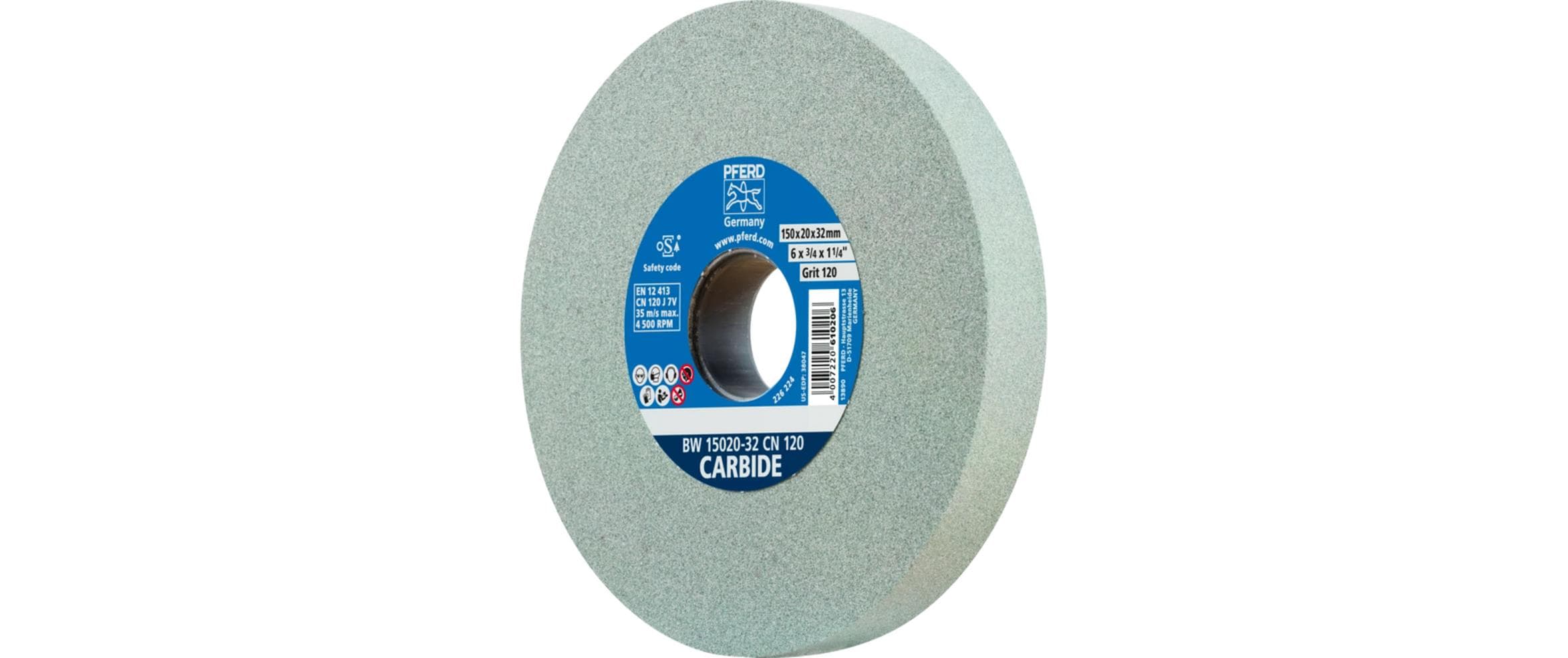 Pferd Schleifbockscheiben Ø 150 x 20 mm Bohrung-Ø 32 mm SiC120