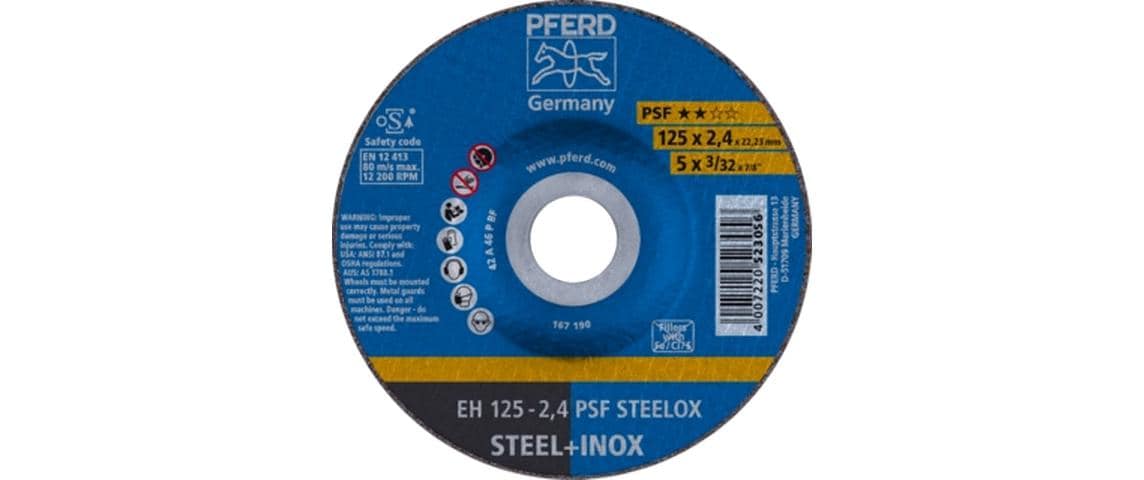 Pferd Trennscheibe EH 125 x 2.4 x 22.23 mm gekröpft