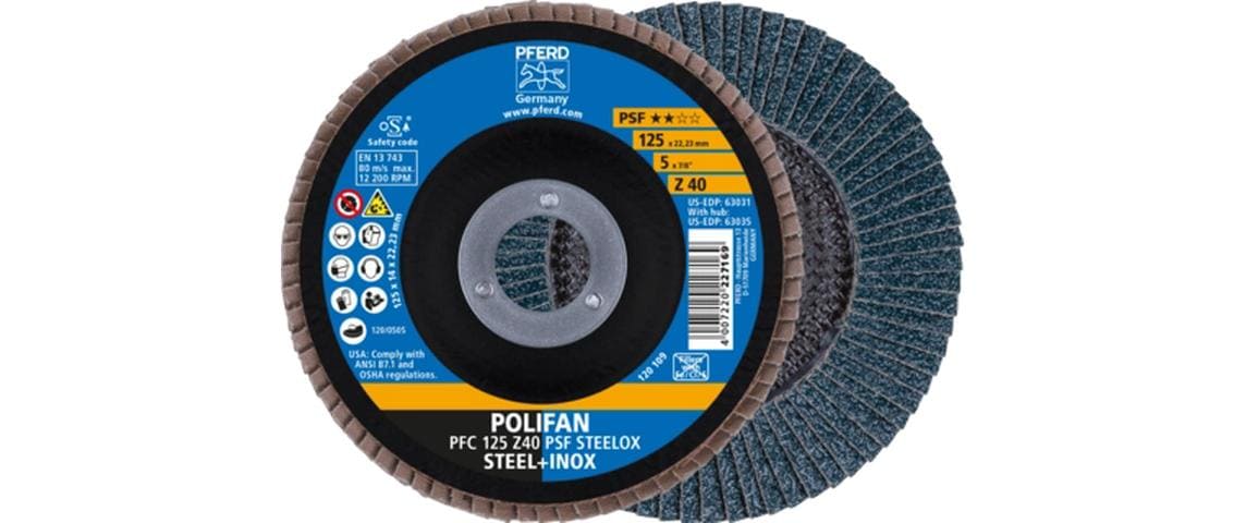 Pferd Polifan-Fächerscheiben Zirkonkorund PFC 125 x 22.23 mm Z40