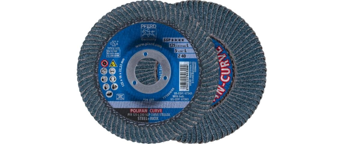 Pferd Polifan-Fächerscheiben Zirkonkorund PFR 125 x 22.23 mm M Z40