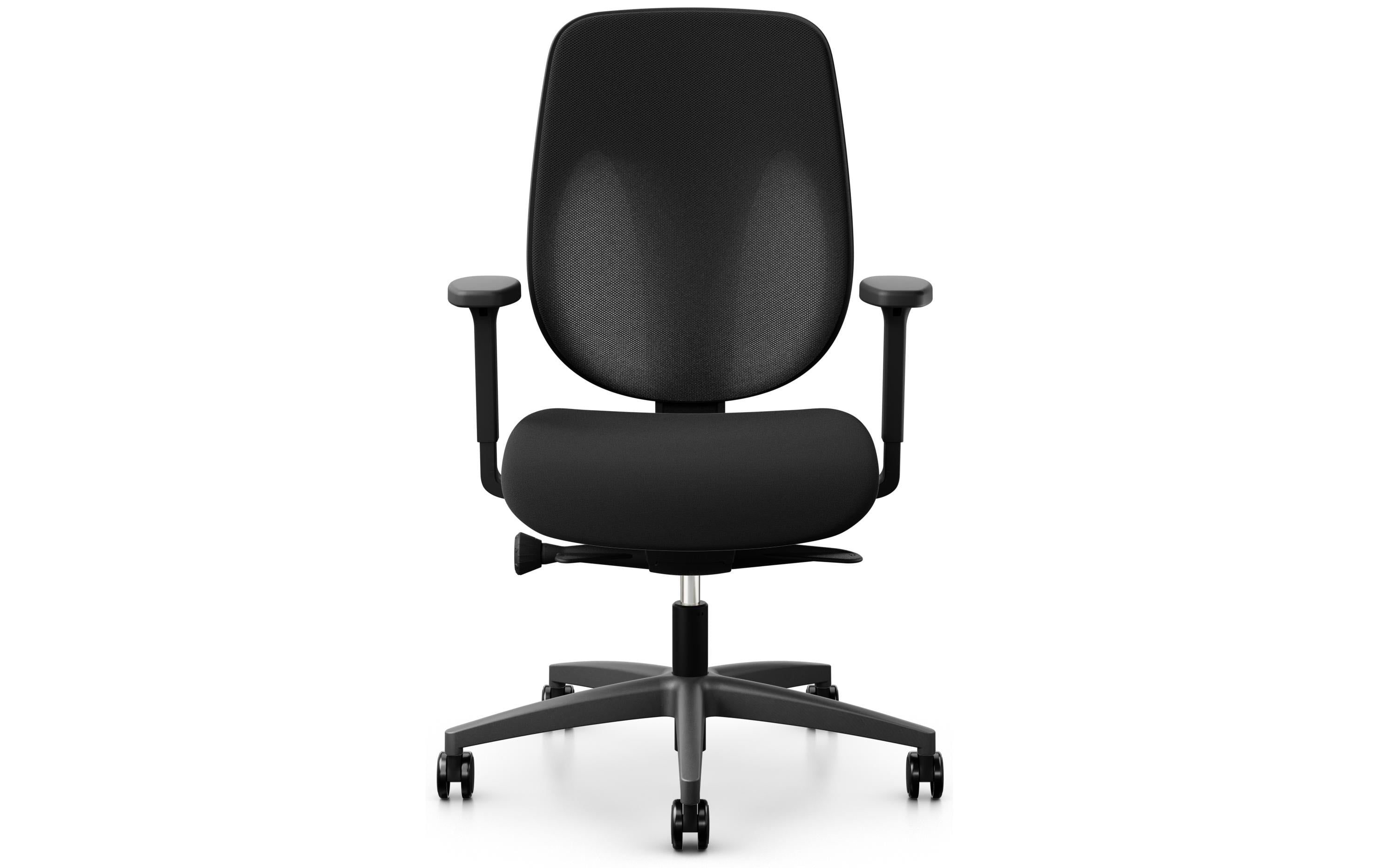 Giroflex Bürostuhl 353 mit Netzrücken und Armlehnen, Schwarz