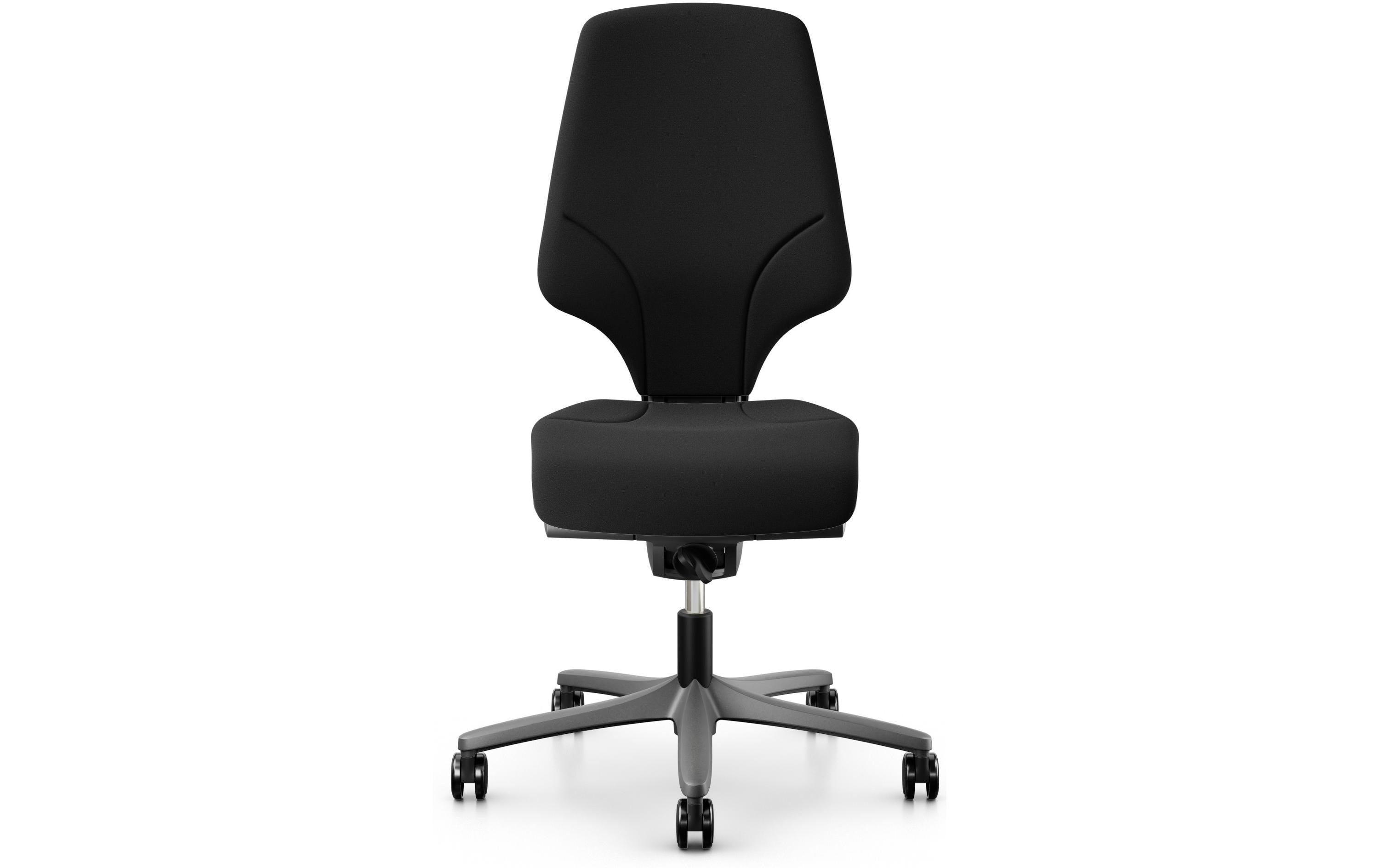 Giroflex Bürostuhl 64 mit Polsterrücken, ohne Armlehnen, Schwarz