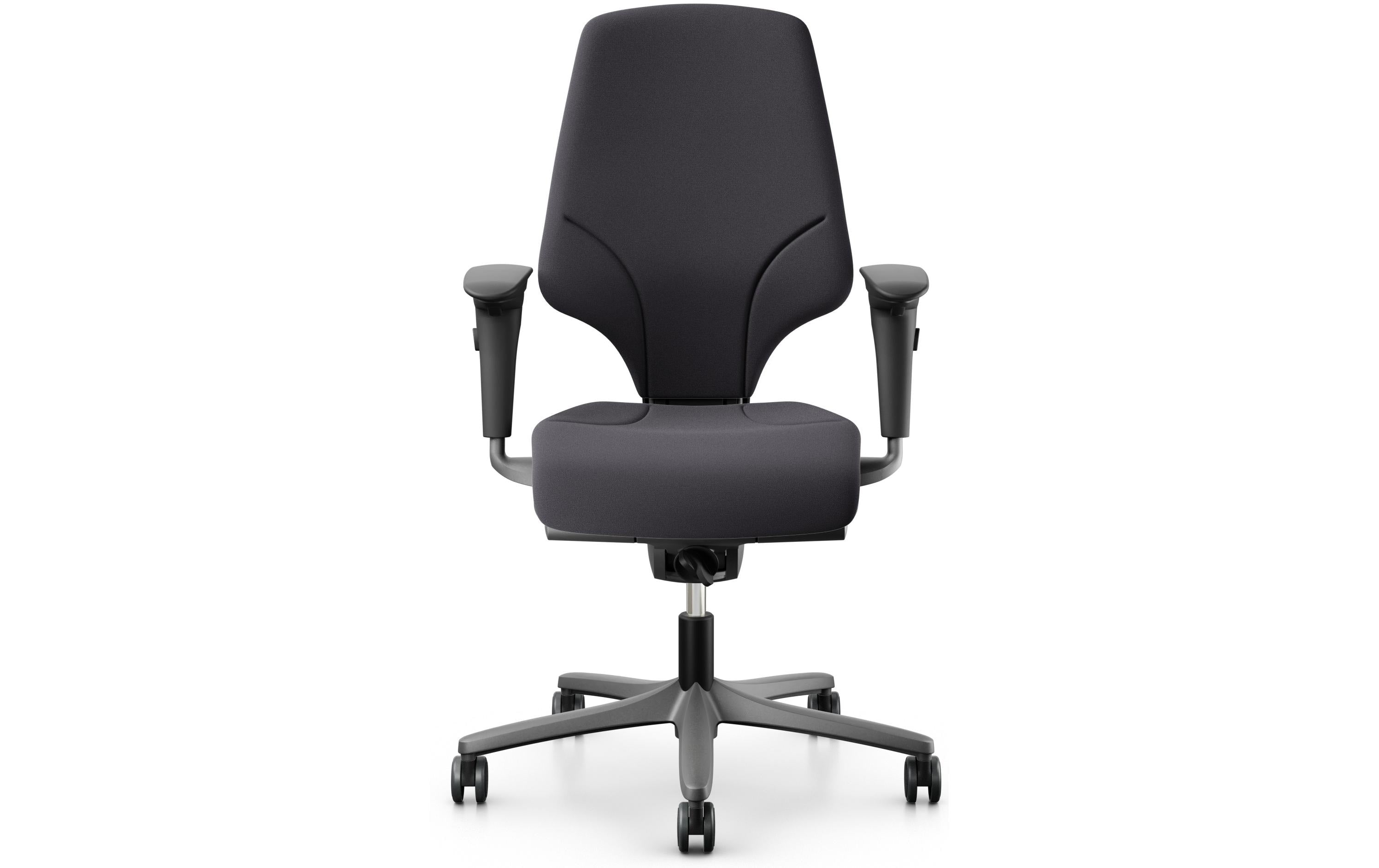 Giroflex Bürostuhl 64 mit Polsterrücken und Armlehnen, Charcoal