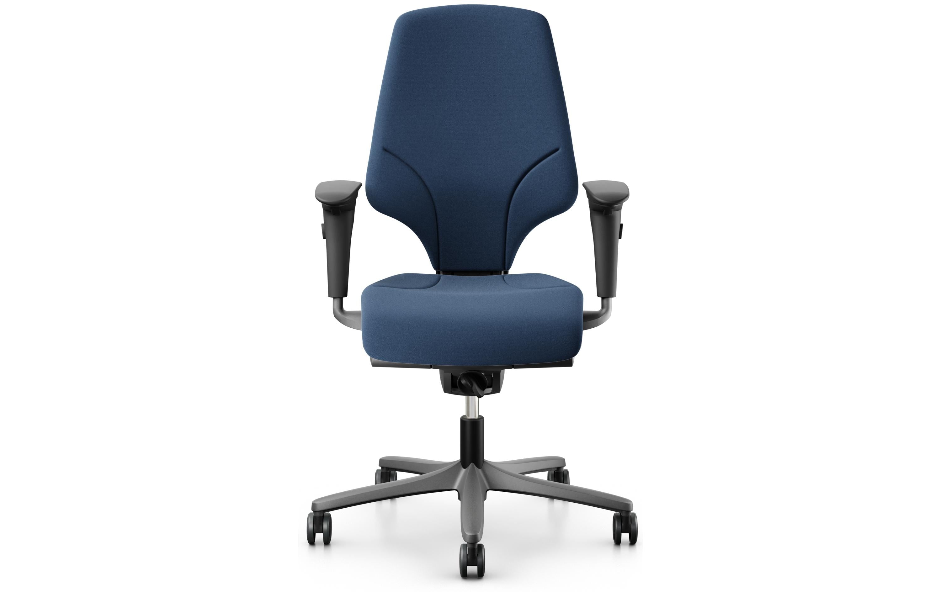 Giroflex Bürostuhl 64 mit Polsterrücken und Armlehnen, Dunkelblau