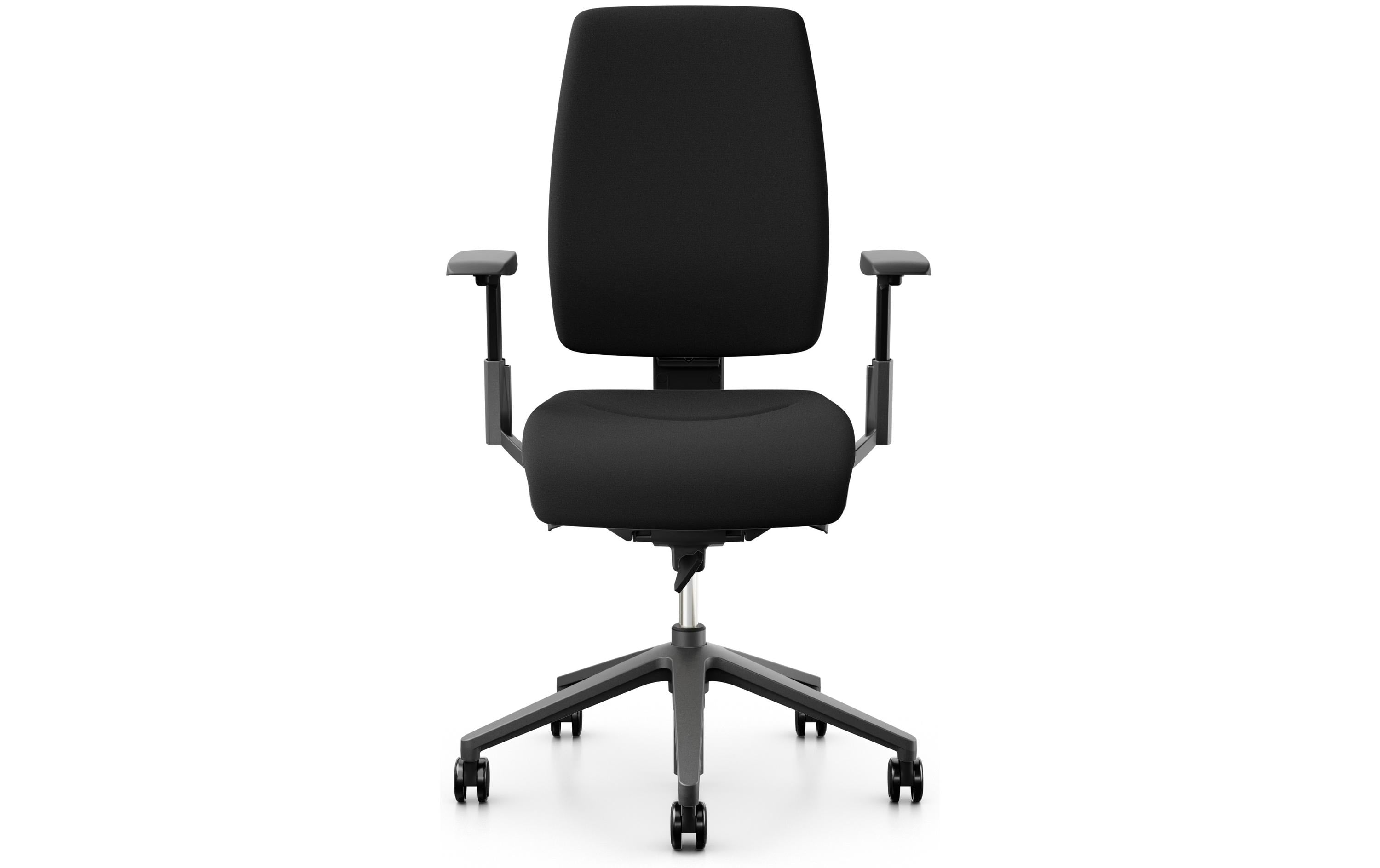 Giroflex Bürostuhl 68 mit Polsterrücken und Armlehnen, Schwarz