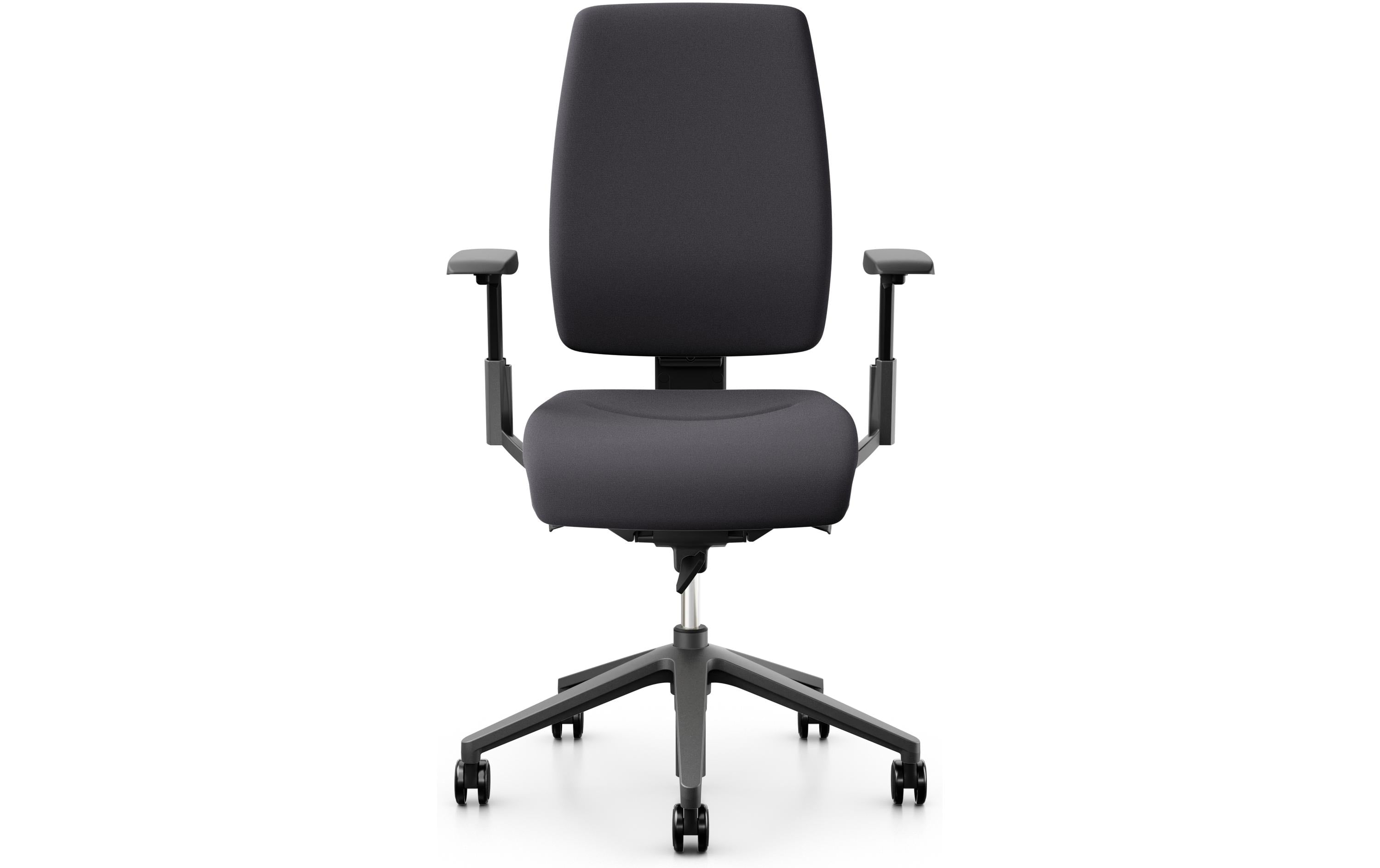 Giroflex Bürostuhl 68 mit Polsterrücken und Armlehnen, Charcoal