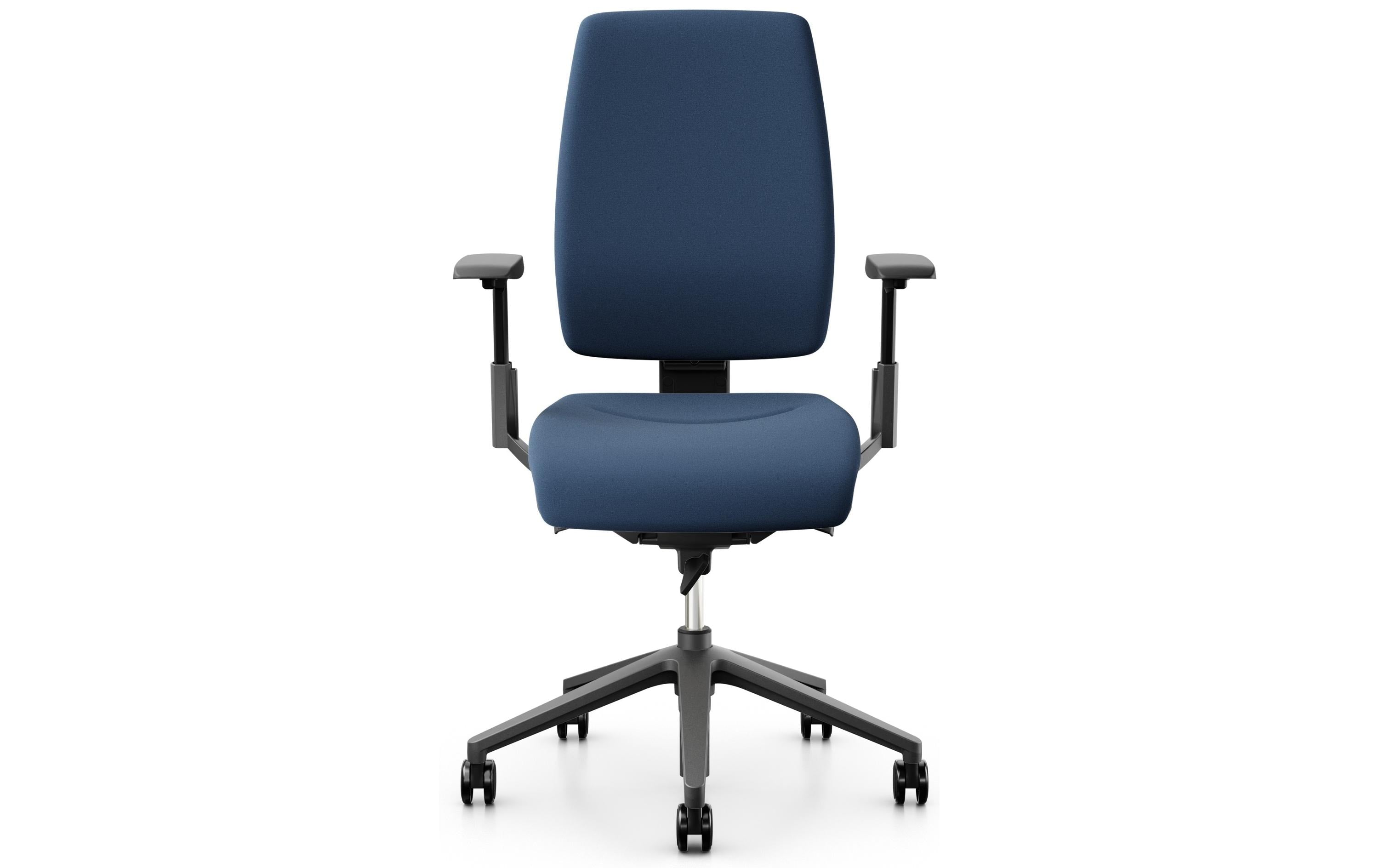 Giroflex Bürostuhl 68 mit Polsterrücken und Armlehnen, Dunkelblau
