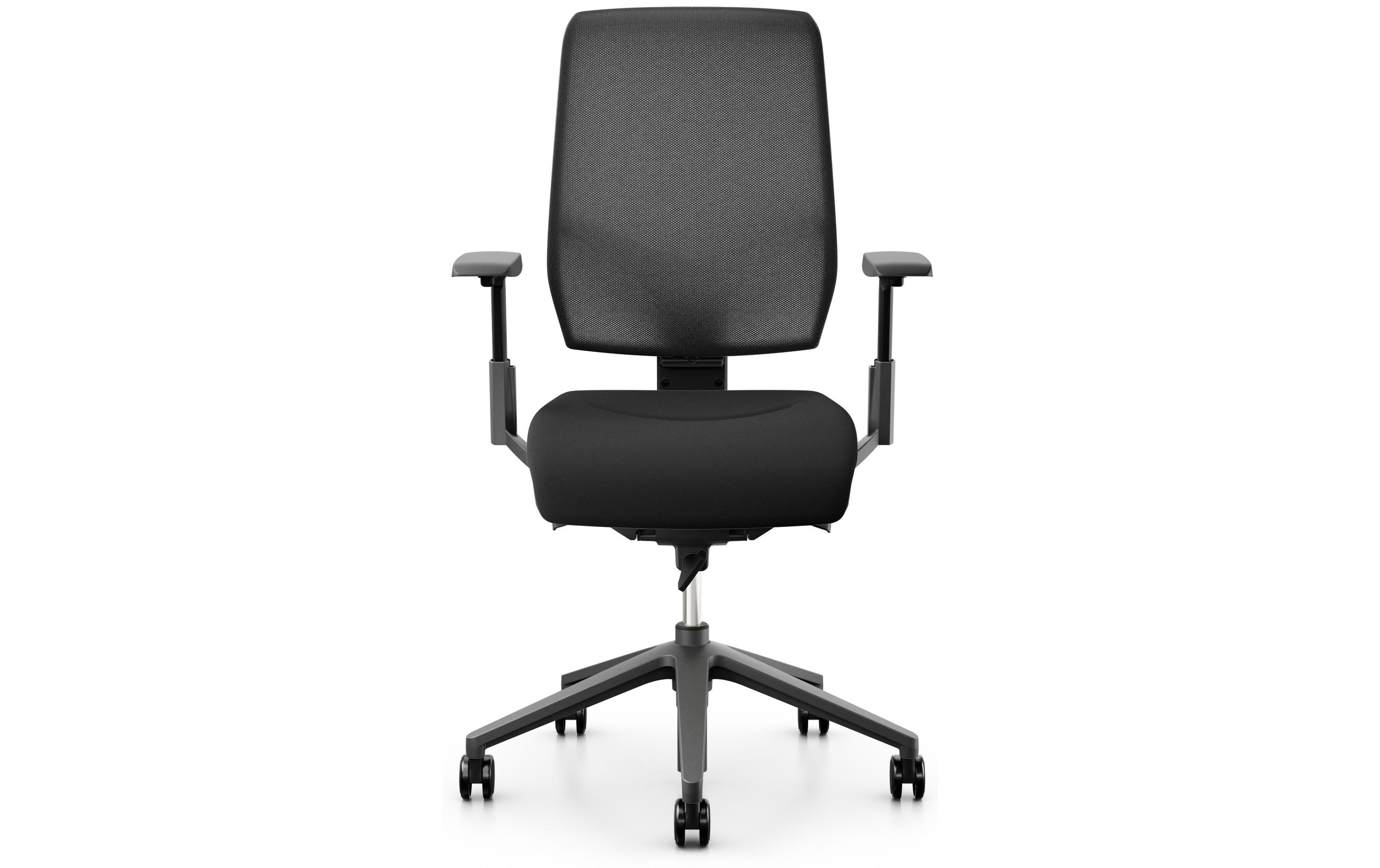 Giroflex Bürostuhl 68 mit Netzrücken und Armlehnen, Schwarz