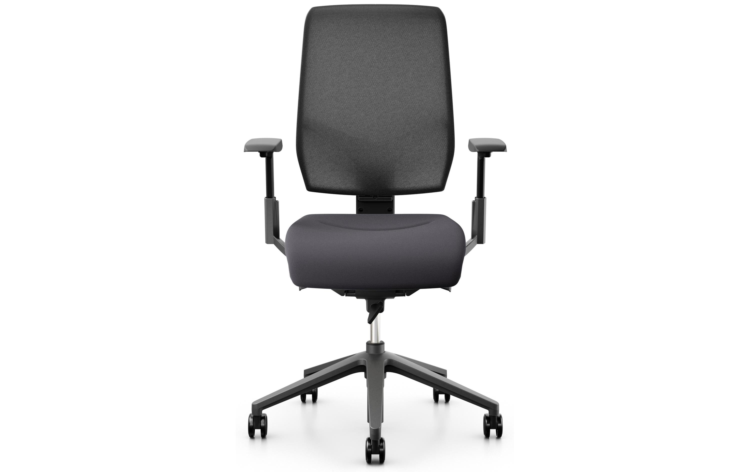 Giroflex Bürostuhl 68 mit Netzrücken und Armlehnen, Charcoal