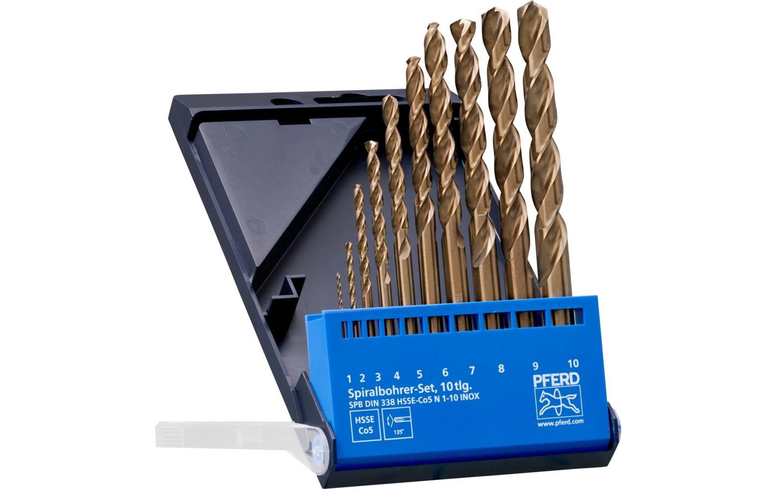 Pferd HSSE-Spiralbohrer-Set 10-tlg. INOX N DIN 338