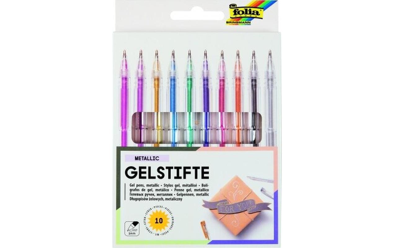 Folia Gelschreiber Black Style Metallic 10 Stifte