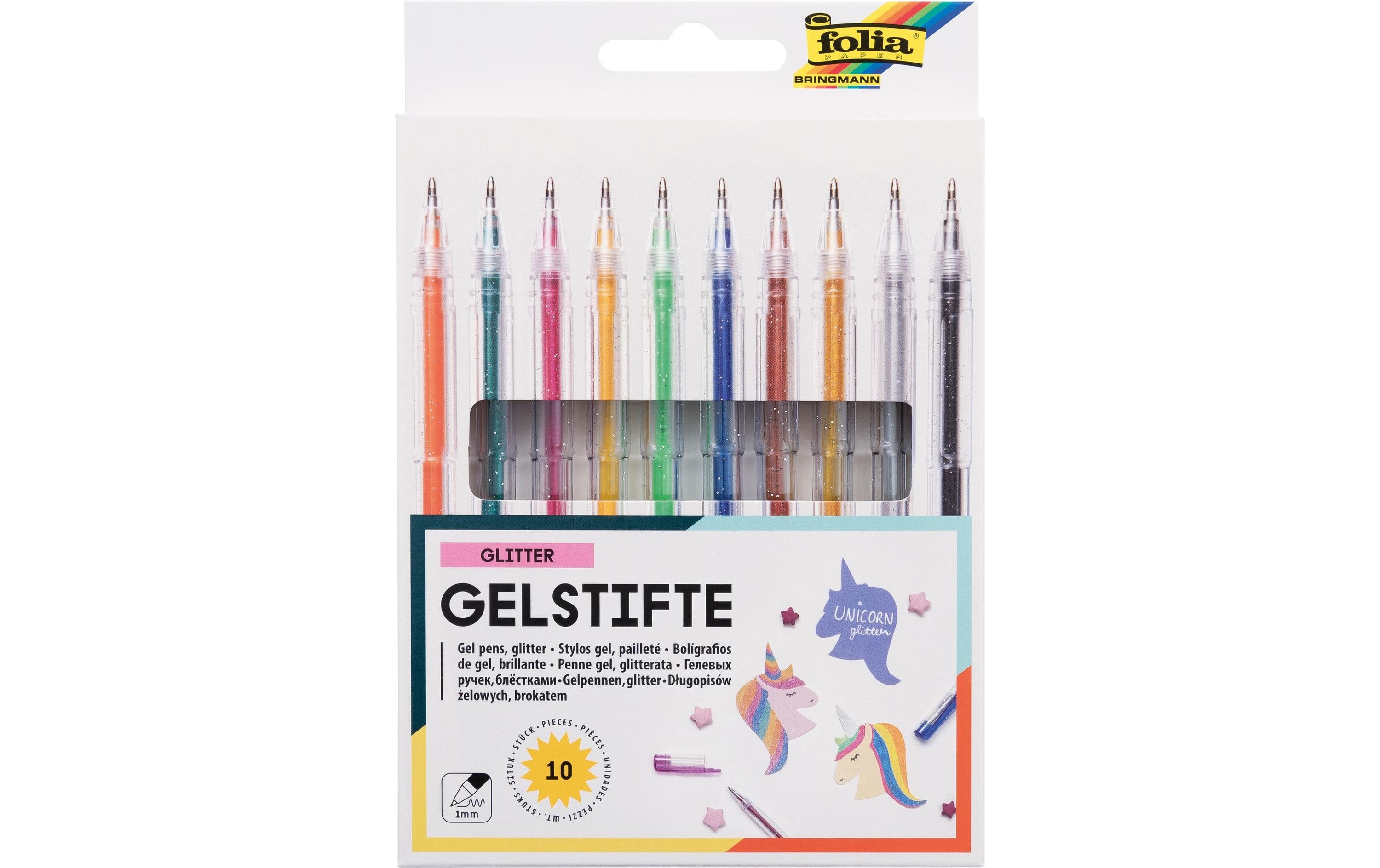 Folia Gelschreiber Glitter 10 Stifte
